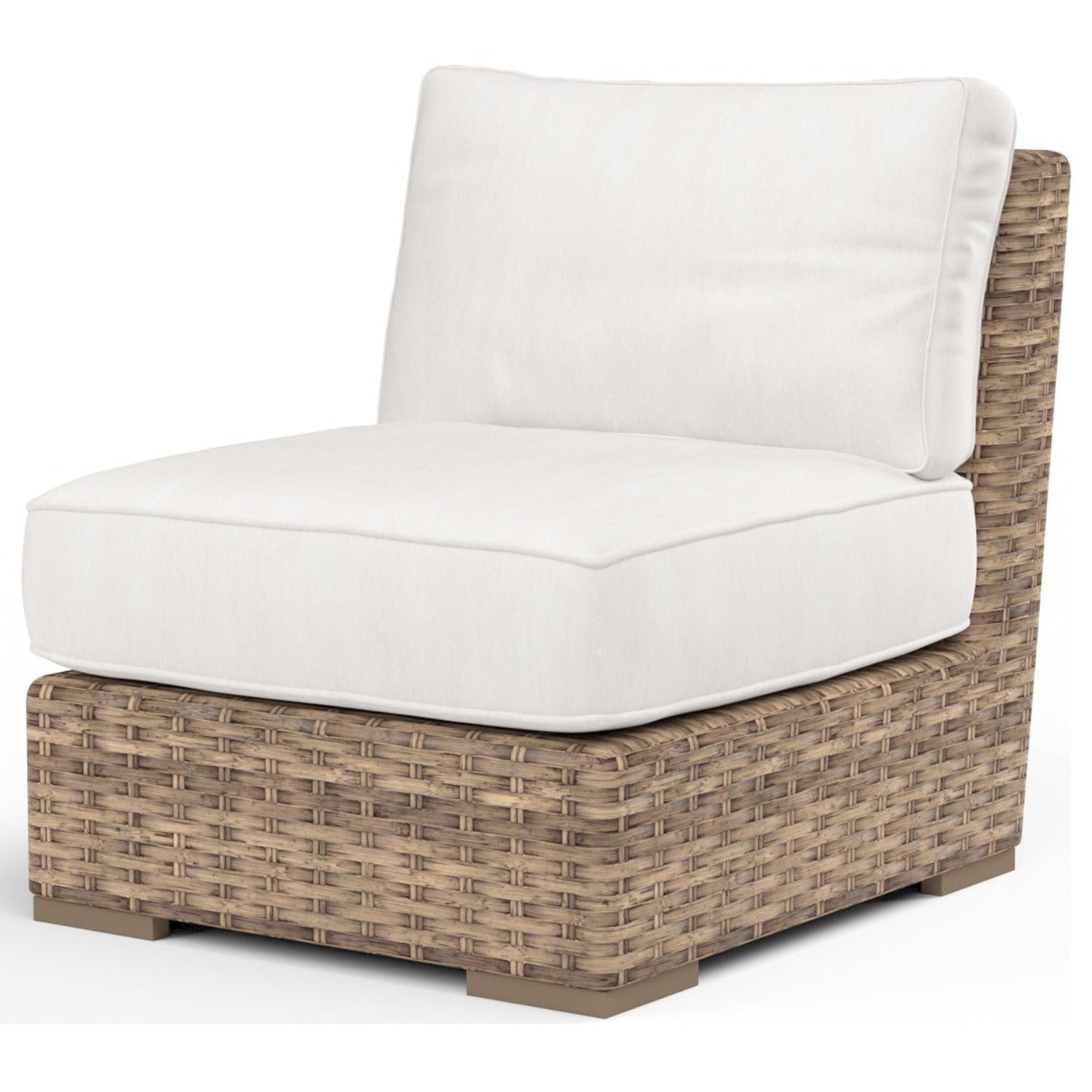 Sunset West Havana Canvas Flax w/Self Welt Outdoor Armless Club