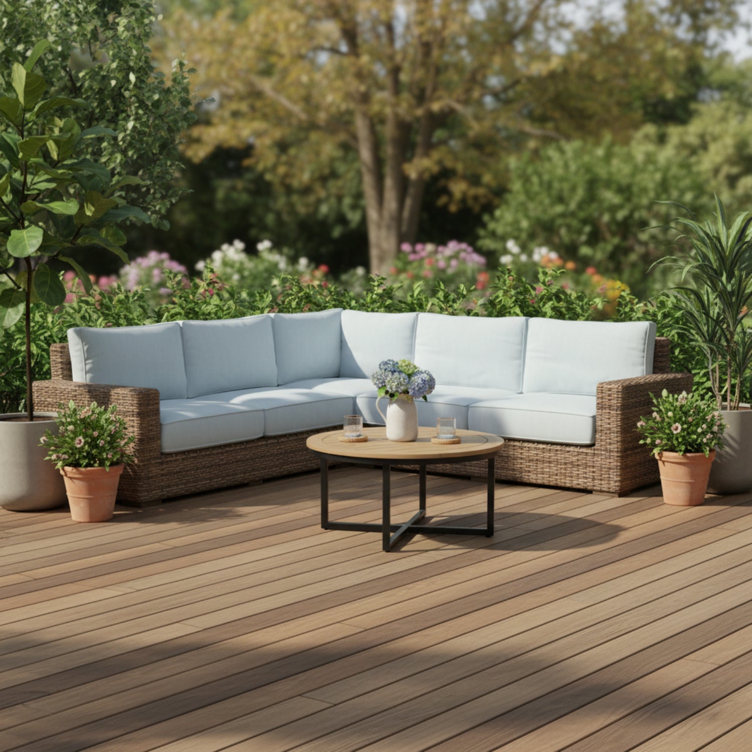 Sunset West Havana Canvas Skyline w/Self Welt Outdoor Sectional