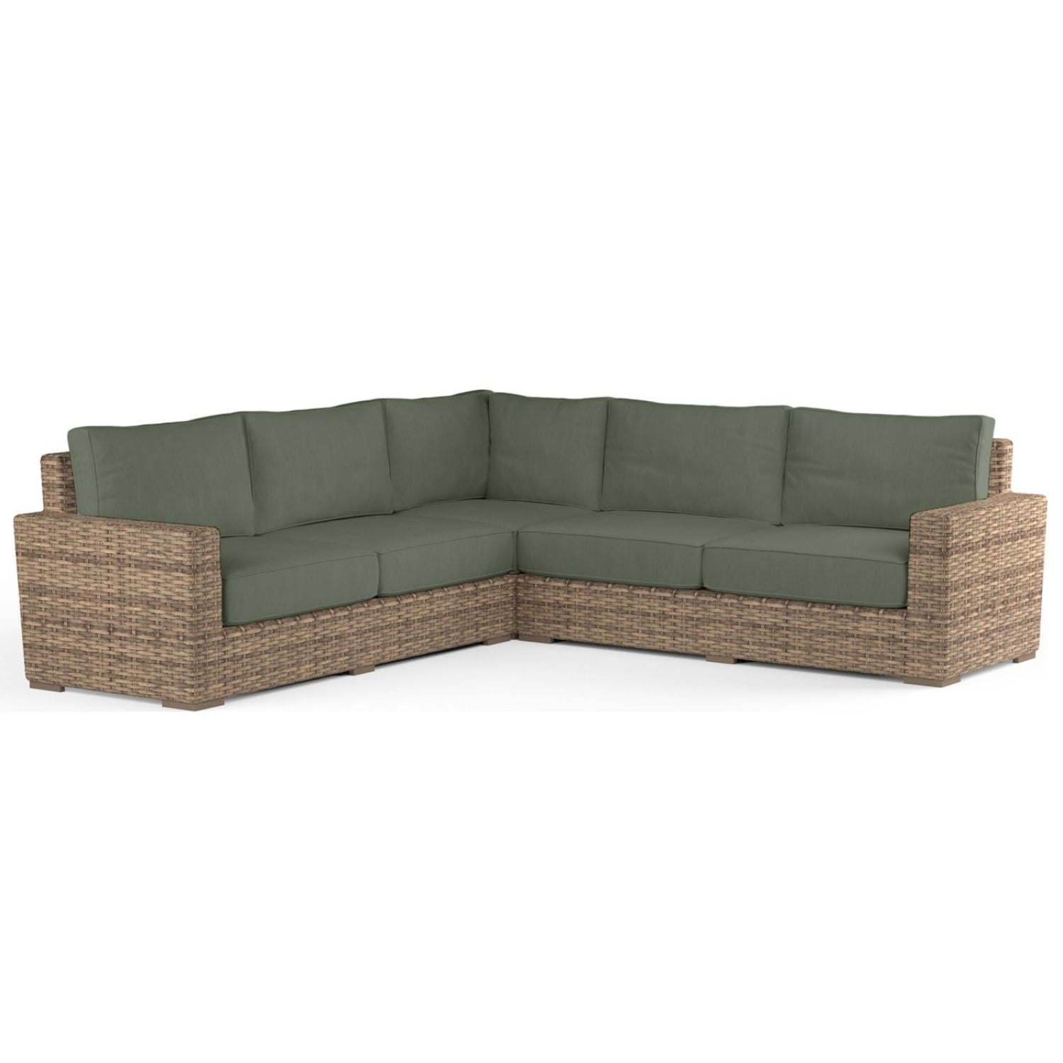 Sunset West Havana Cast Sage w/Self Welt Outdoor Sectional