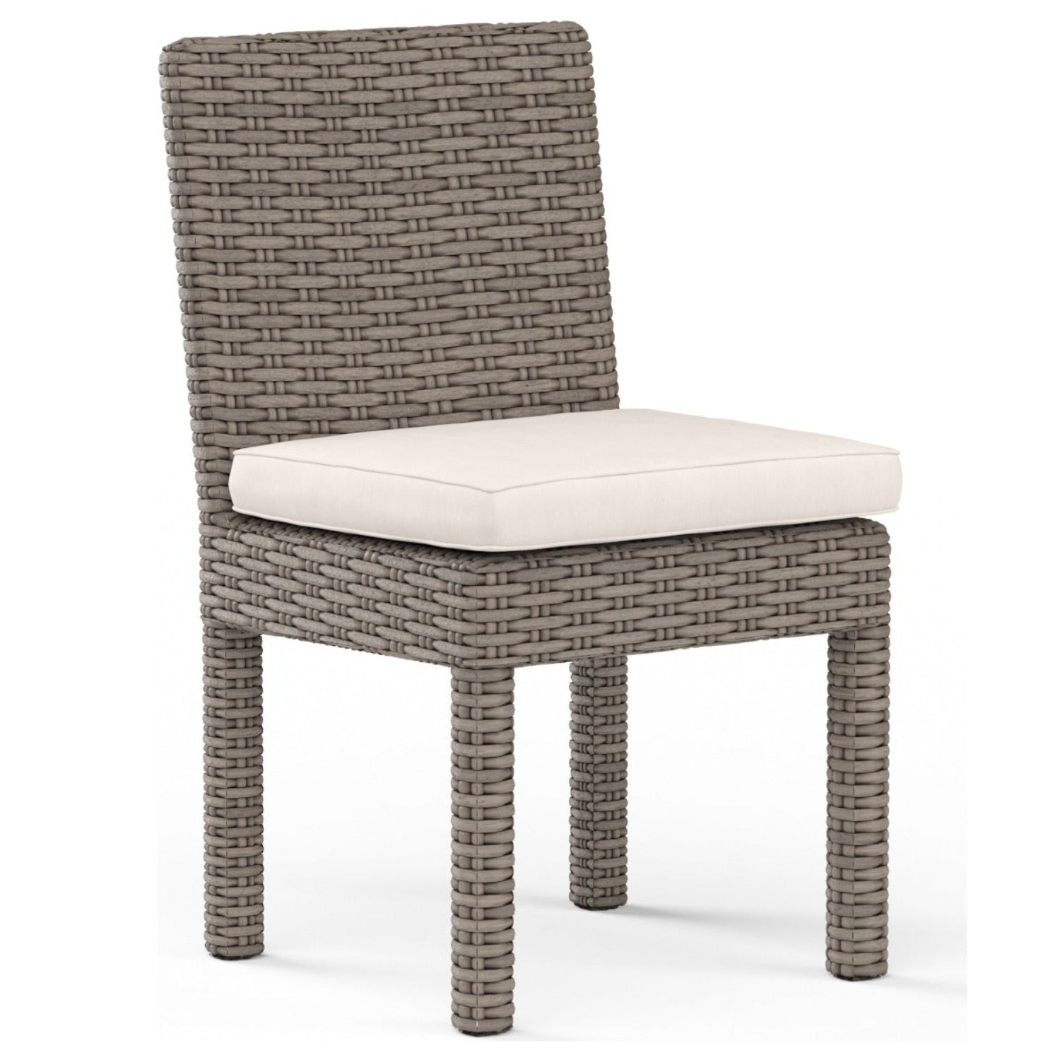Sunset West Coronado Canvas Natural w/Self Welt Outdoor Armless Dining Chair Set of 2