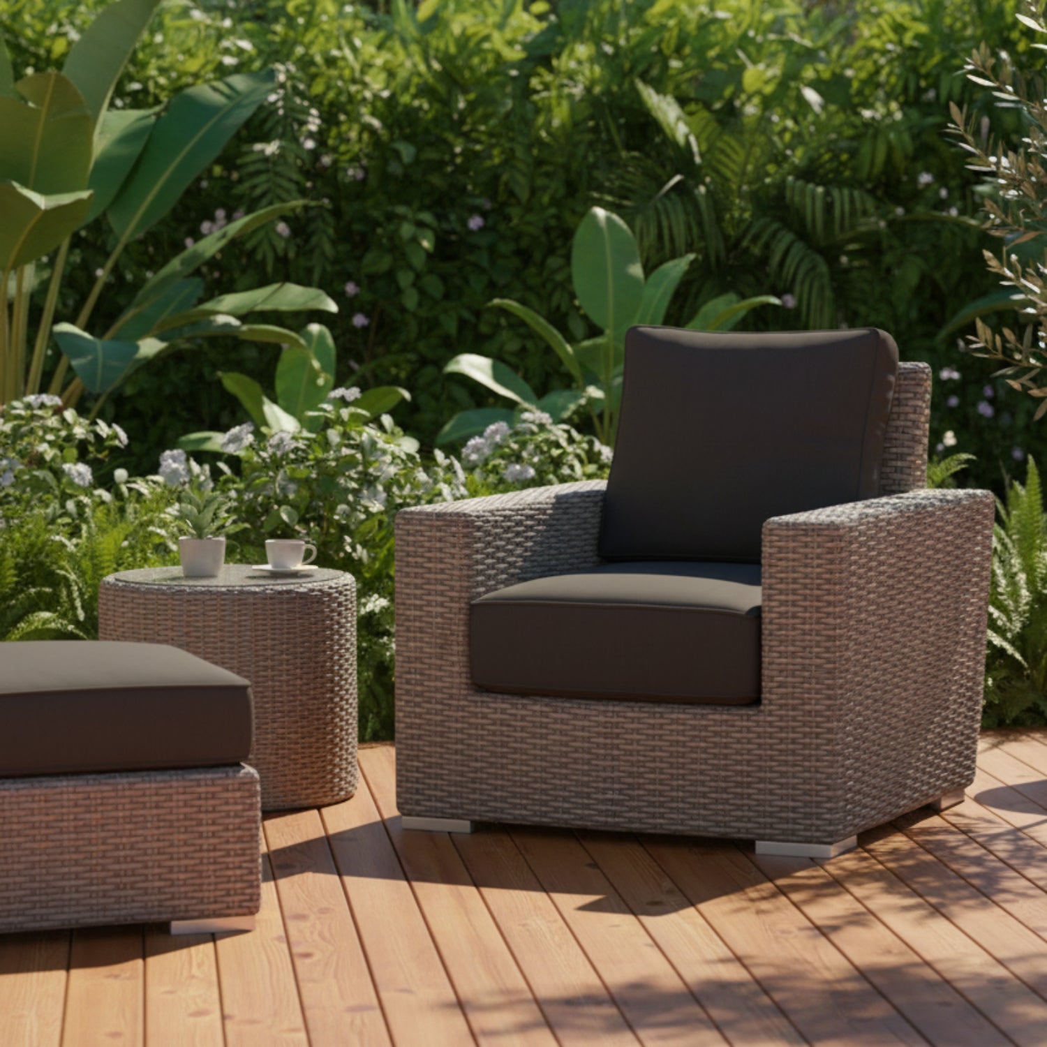 Sunset West Coronado Spectrum Carbon w/Self Welt Outdoor Club Chair