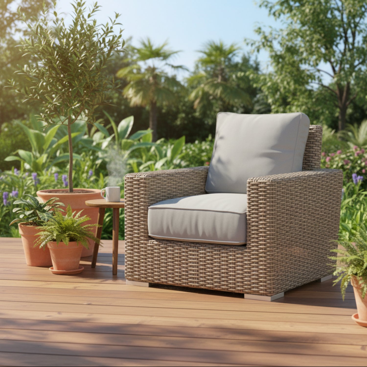 Sunset West Coronado Canvas Granite w/Self Welt Outdoor Club Chair