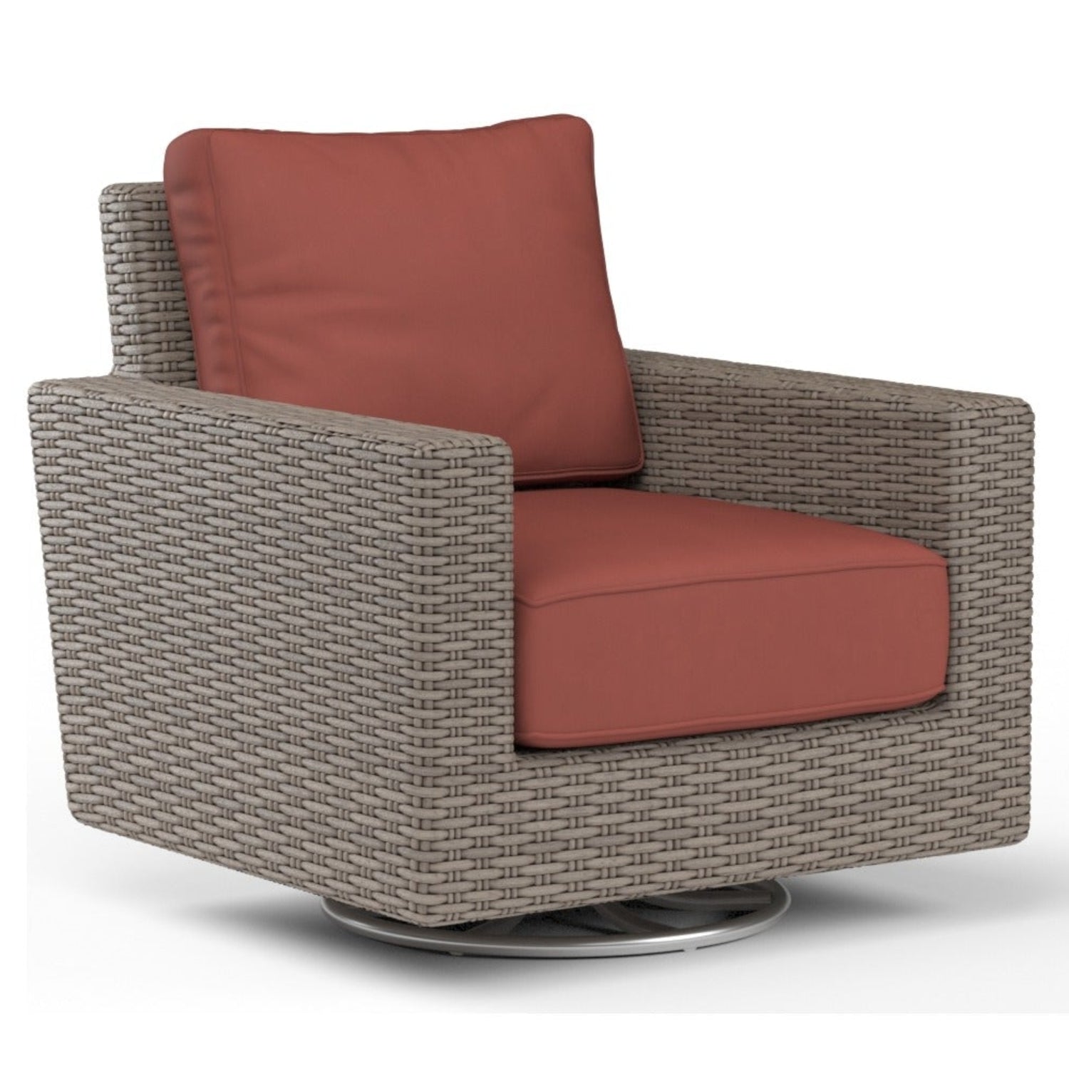 Sunset West Coronado Canvas Henna w/Self Welt Swivel Outdoor Rocker