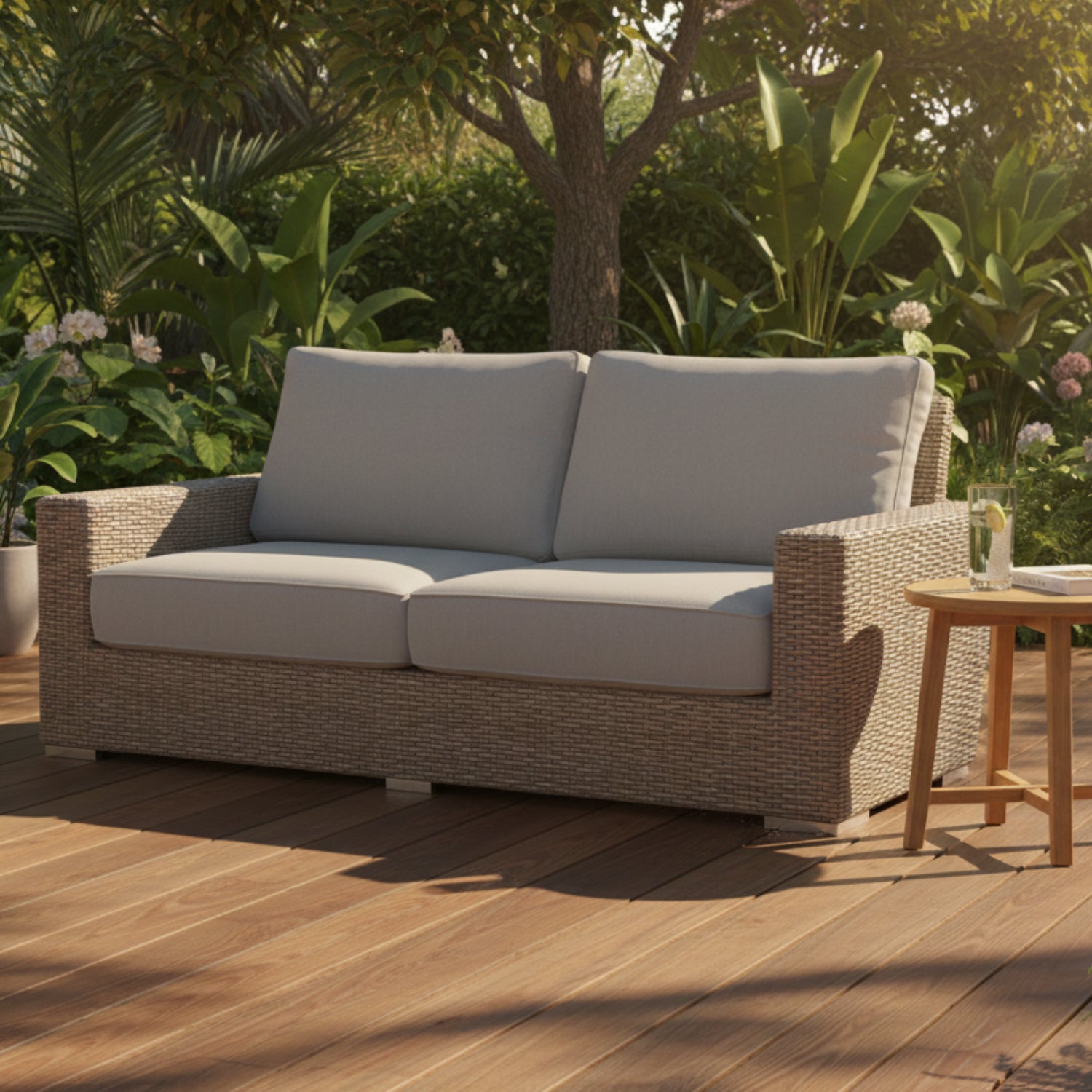 Sunset West Coronado Canvas Granite w/Self Welt Outdoor Loveseat