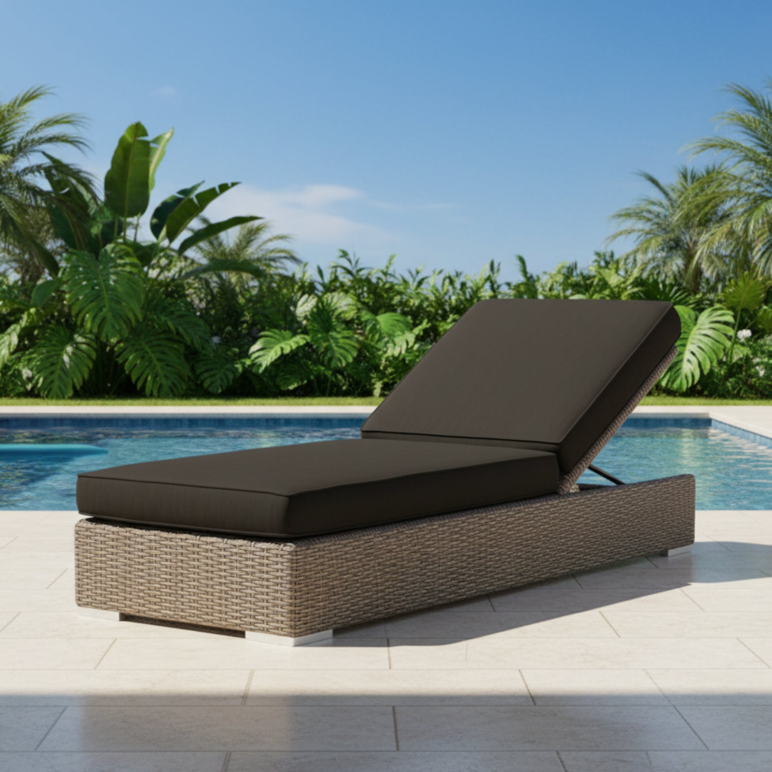 Sunset West Coronado Spectrum Carbon w/Self Welt Outdoor Adjustable Chaise