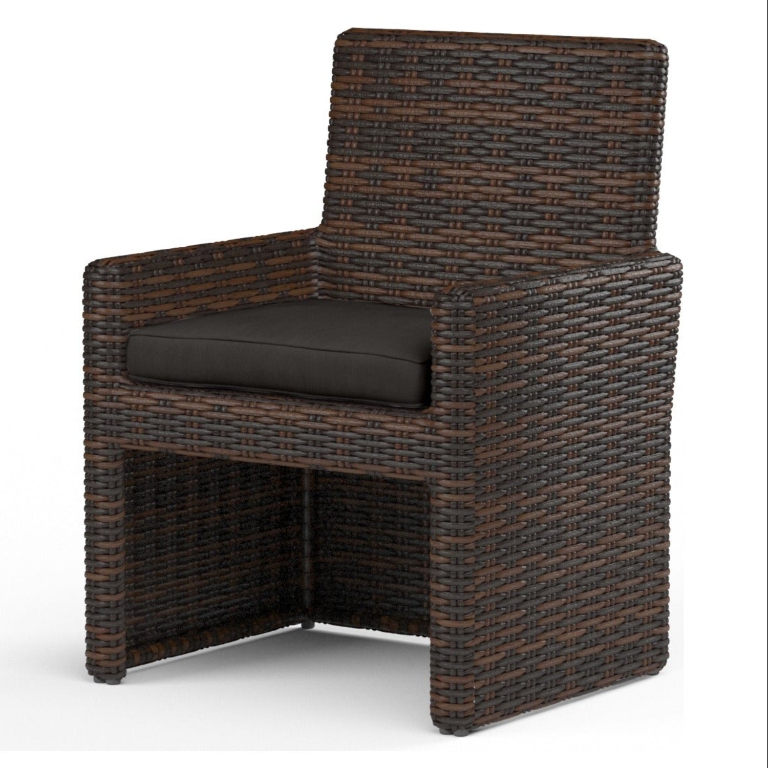 Sunset West Montecito Spectrum Carbon w/Self Welt Outdoor Dining Chair Set of 2
