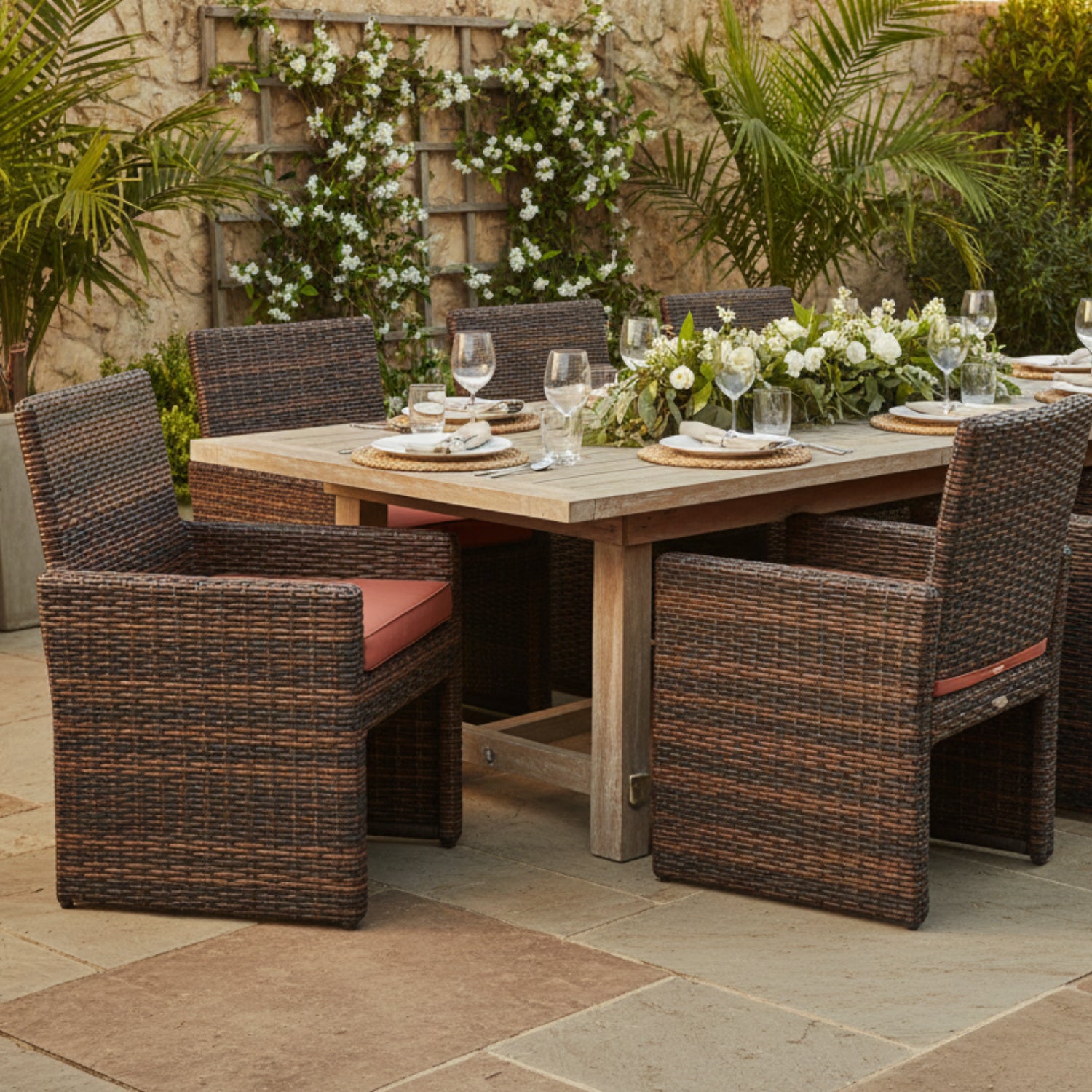 Sunset West Montecito Canvas Henna w/Self Welt Outdoor Dining Chair Set of 2