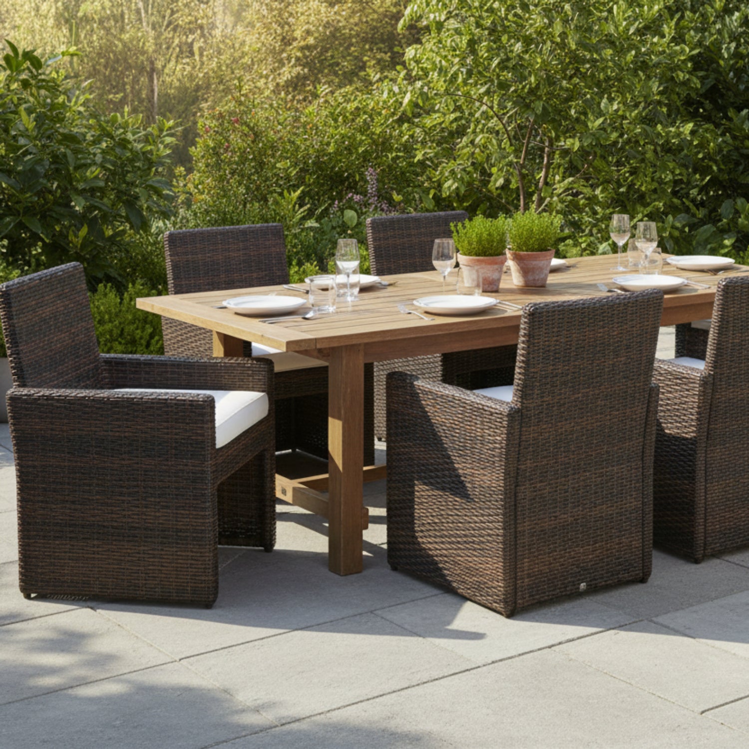 Sunset West Montecito Canvas Flax w/Self Welt Outdoor Dining Chair Set of 2