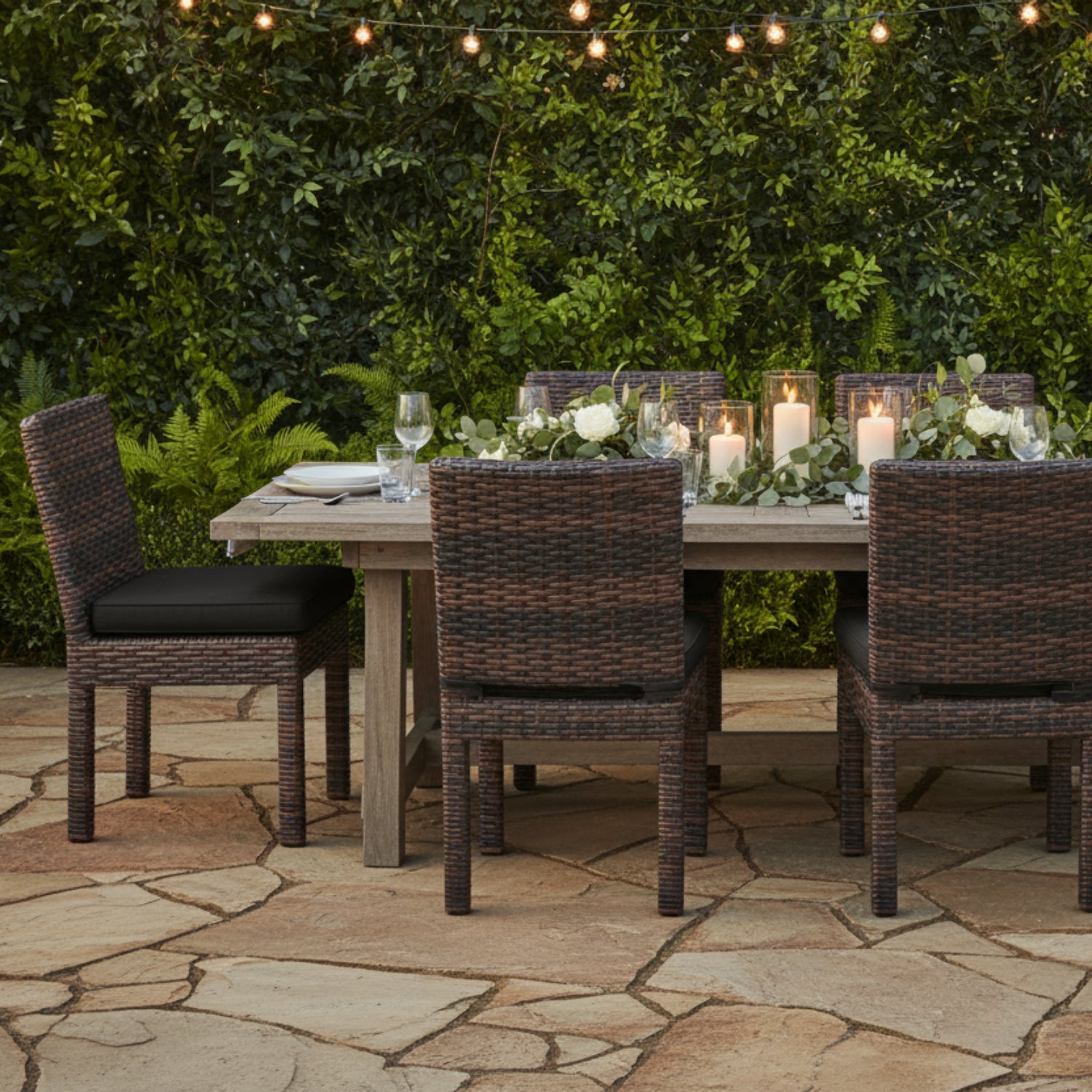 Sunset West Montecito Spectrum Carbon w/Self Welt Outdoor Armless Dining Chair Set of 2
