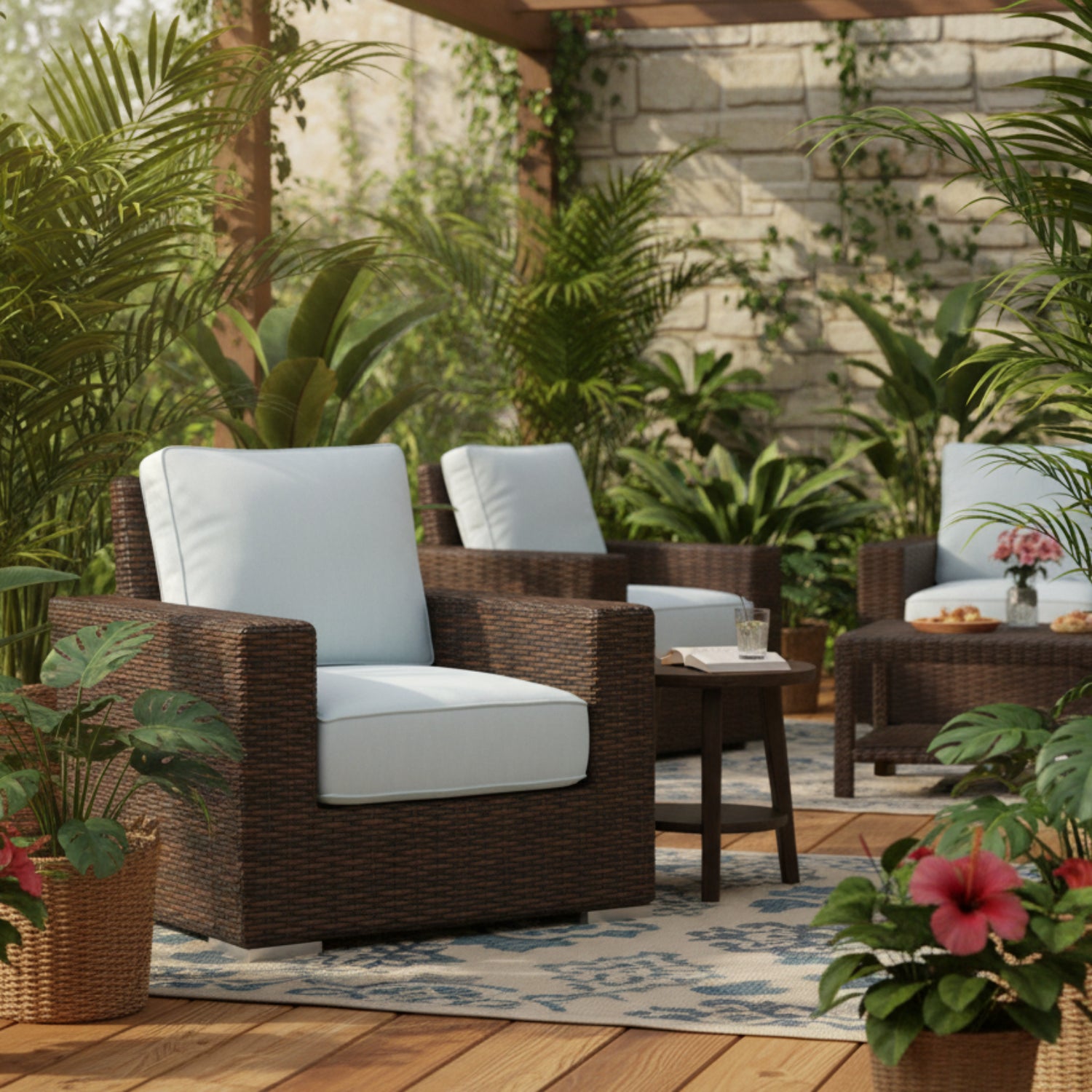 Sunset West Montecito Canvas Skyline w/Self Welt Outdoor Club Chair