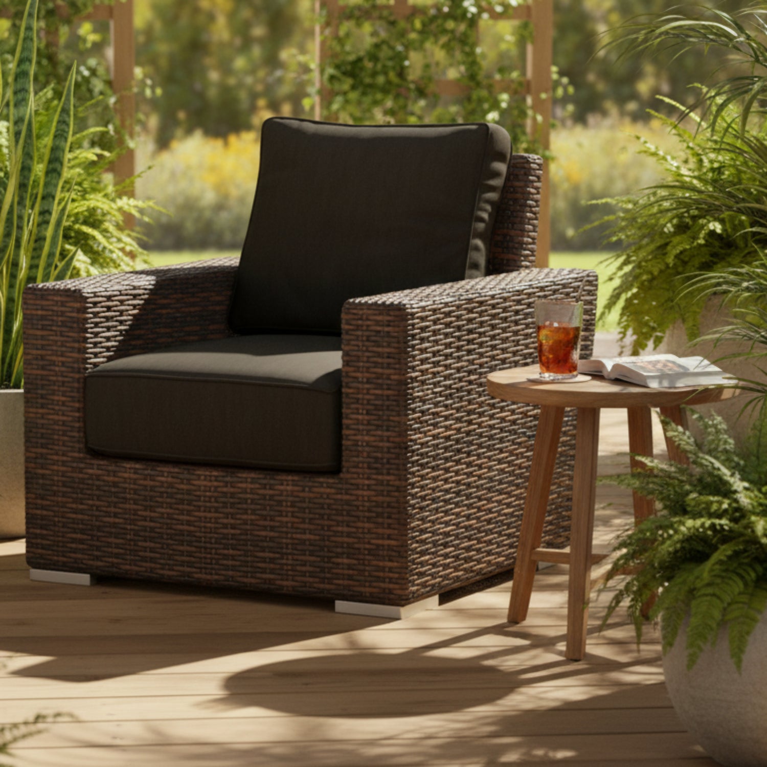 Sunset West Montecito Spectrum Carbon w/Self Welt Outdoor Club Chair
