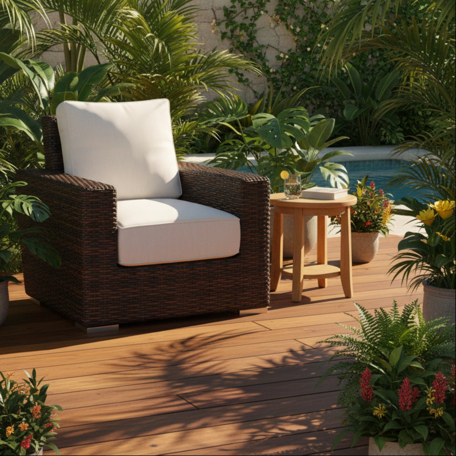 Sunset West Montecito Canvas Flax w/Self Welt Outdoor Club Chair