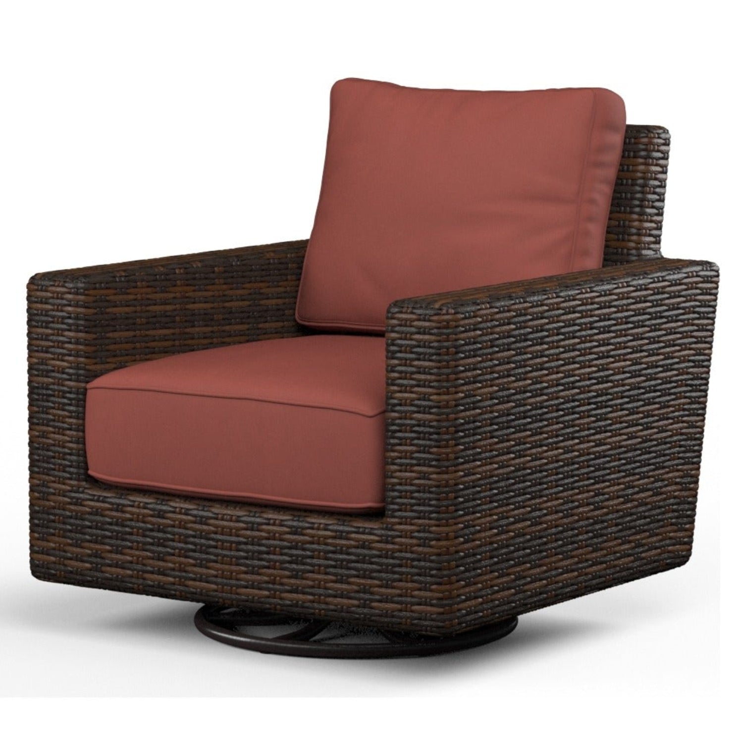 Sunset West Montecito Canvas Henna w/Self Welt Swivel Rocker Outdoor Club Chair