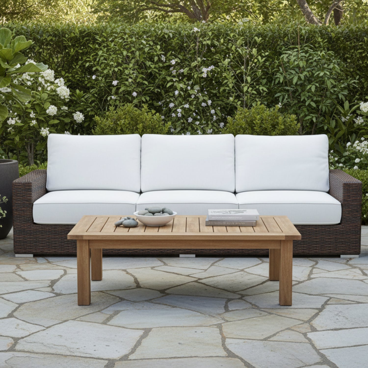 Sunset West Montecito Canvas Skyline w/Self Welt Outdoor Sofa