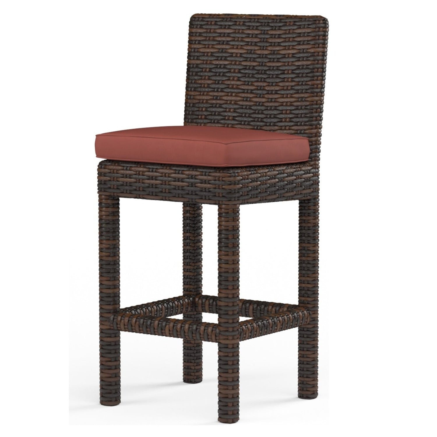 Sunset West Montecito Canvas Henna w/Self Welt Outdoor Barstool Set of 2