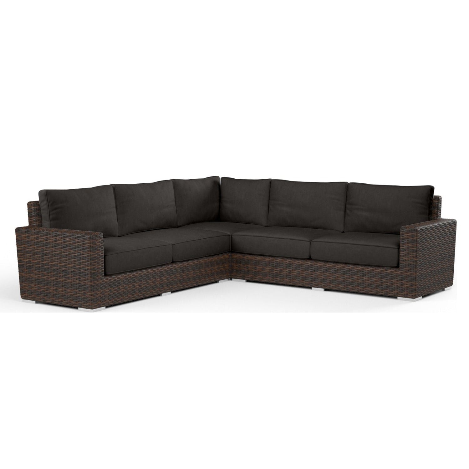 Sunset West Montecito Spectrum Carbon w/Self Welt Outdoor Sectional, front view
