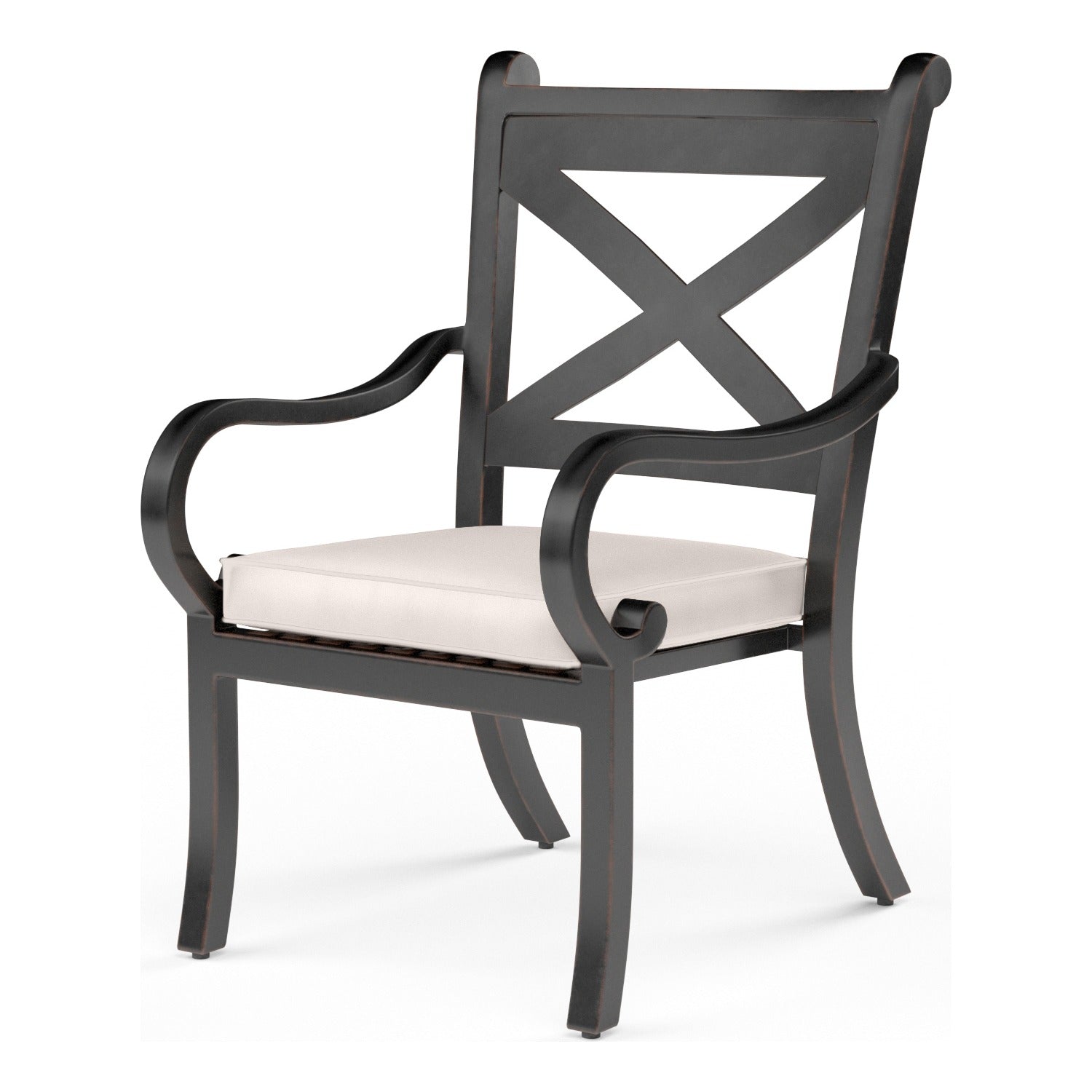 Sunset West Monterey Canvas Natural w/Self Welt Outdoor Dining Chair Set of 2