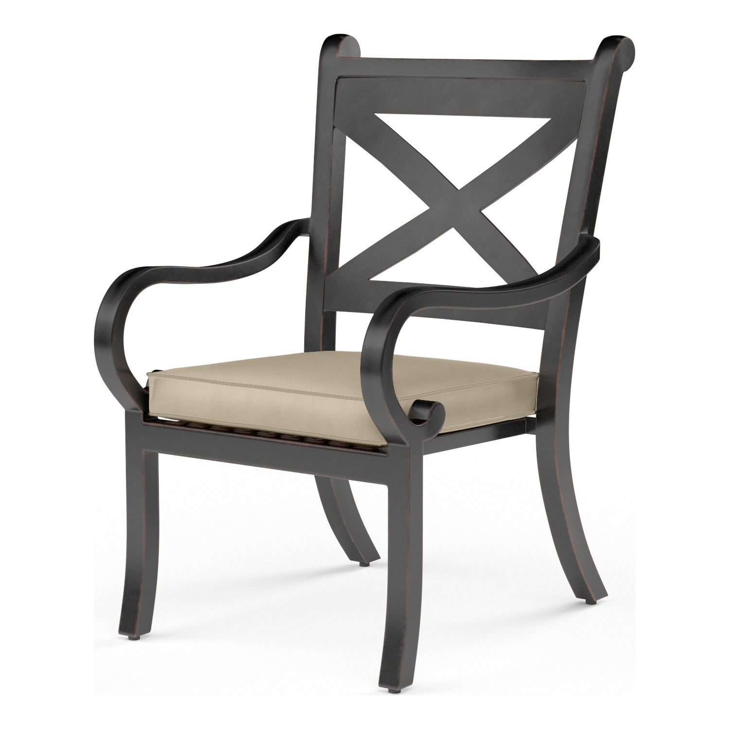 Sunset West Monterey Linen Stone w/Selt Welt Outdoor Dining Chair Set of 2