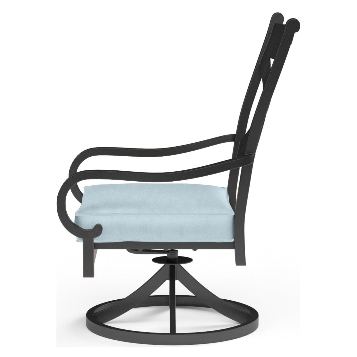 Sunset West Monterey Swivel Canvas Skyline w/Self Welt Outdoor Swivel Dining Chair Set of 2