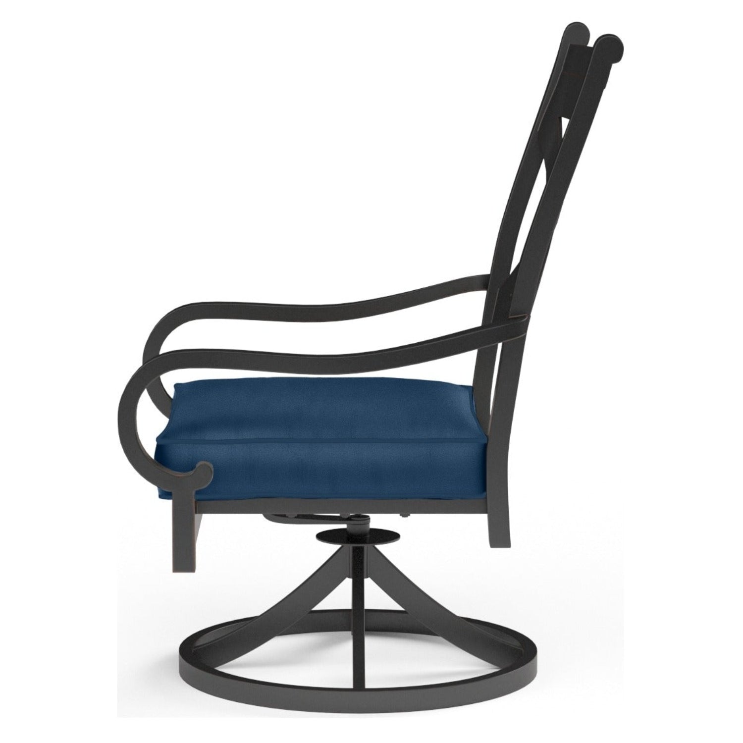 Sunset West Monterey Swivel Spectrum Indigo w/Self Welt Outdoor Swivel Dining Chair Set of 2