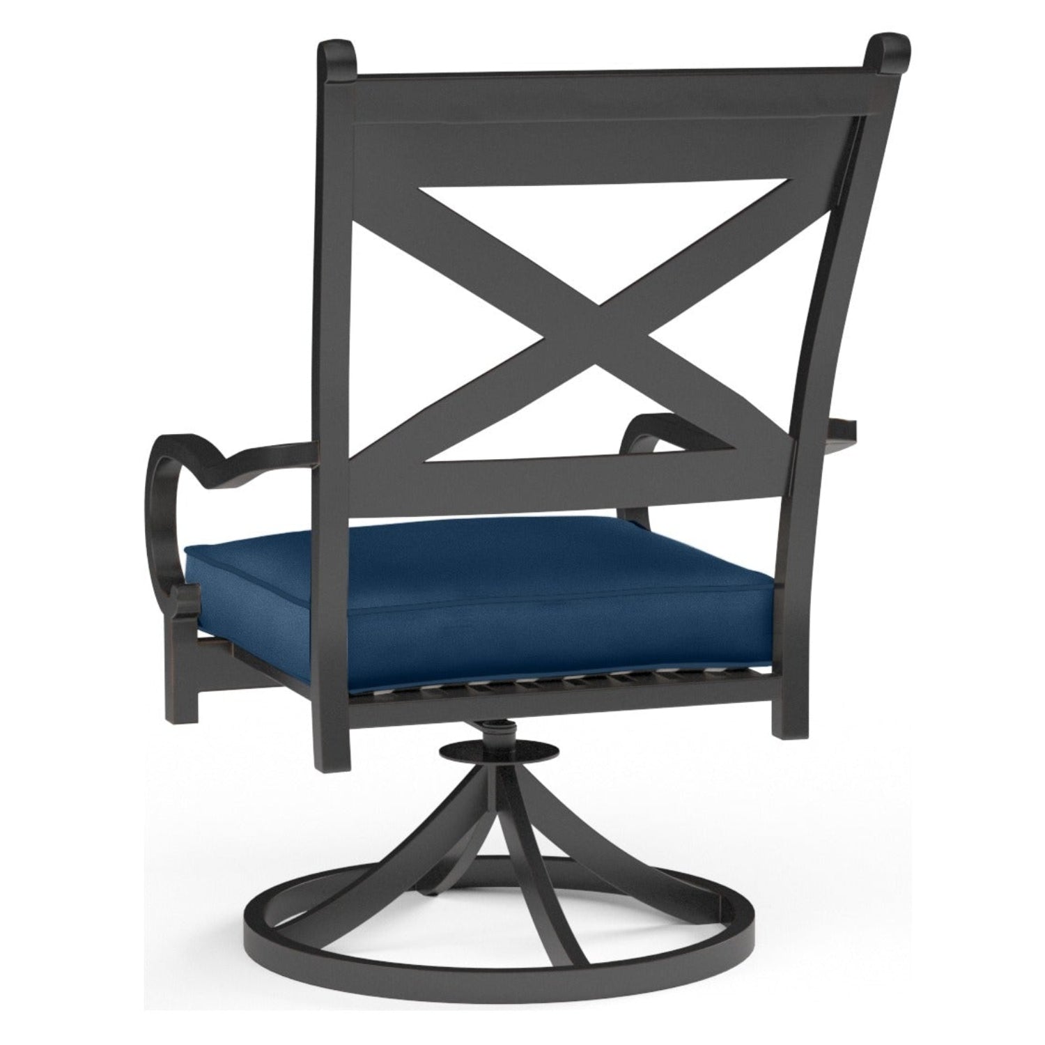 Sunset West Monterey Swivel Spectrum Indigo w/Self Welt Outdoor Swivel Dining Chair Set of 2