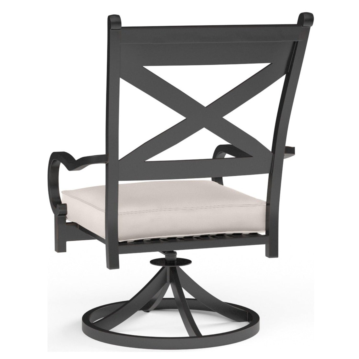 Sunset West Monterey Swivel Canvas Natural w/Self Welt Outdoor Swivel Dining Chair Set of 2