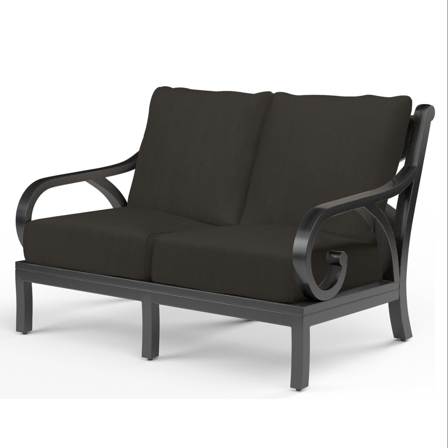 Sunset West Monterey Spectrum Carbon w/Self Welt Outdoor Loveseat