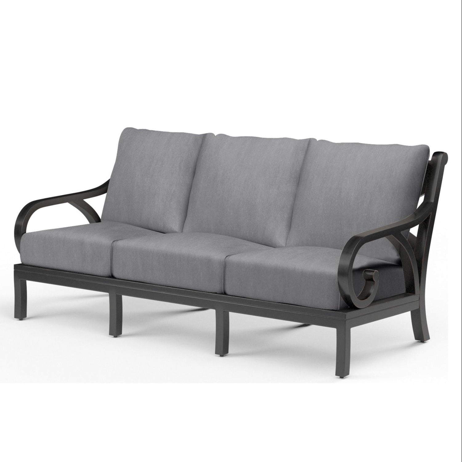 Sunset West Monterey Canvas Granite w/Self Welt Outdoor Sofa