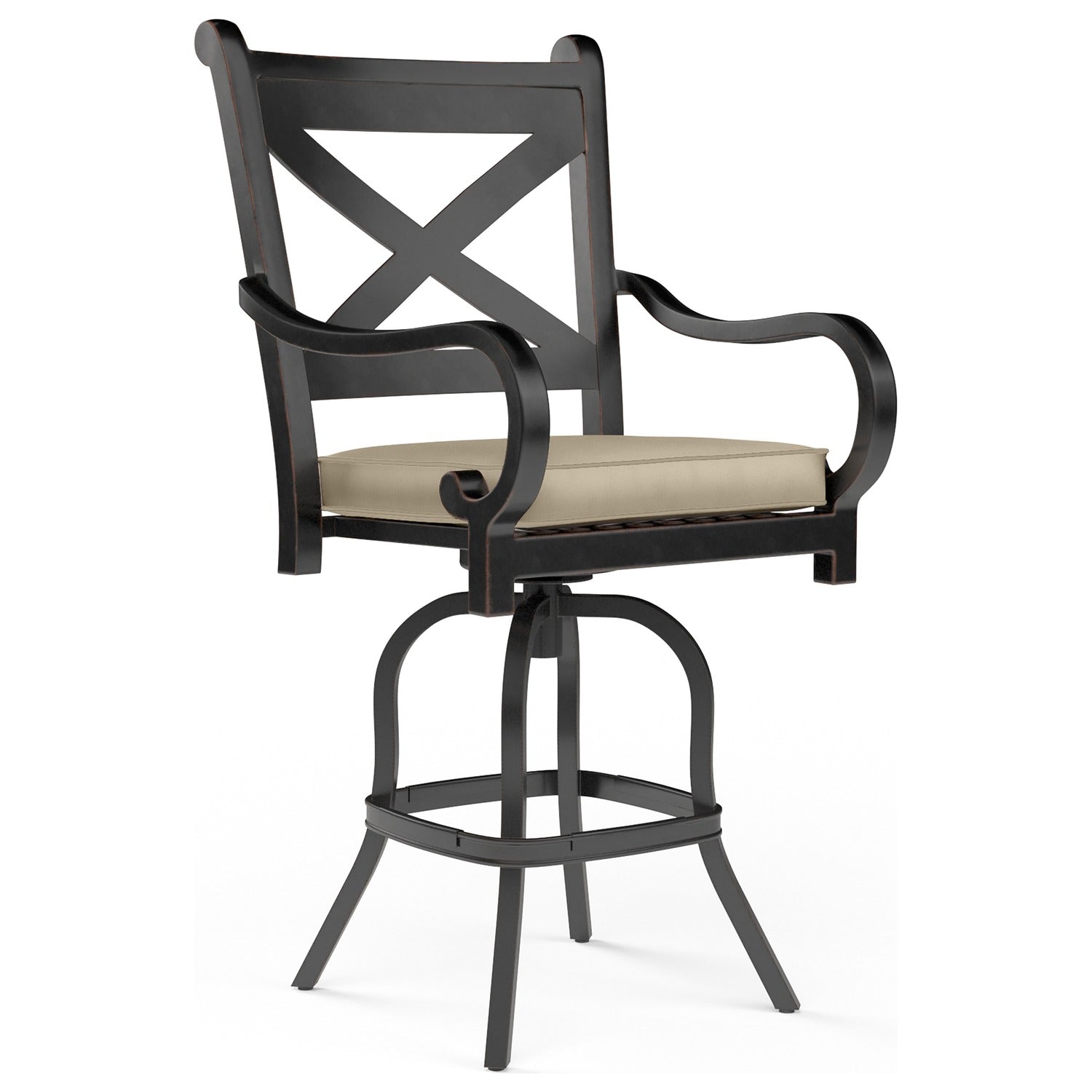Sunset West Monterey Linen Stone w/Selt Welt Outdoor Barstool