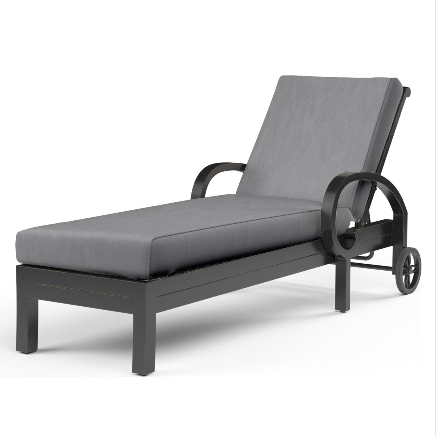 Sunset West Monterey Canvas Granite w/Self Welt Outdoor Chaise Lounge