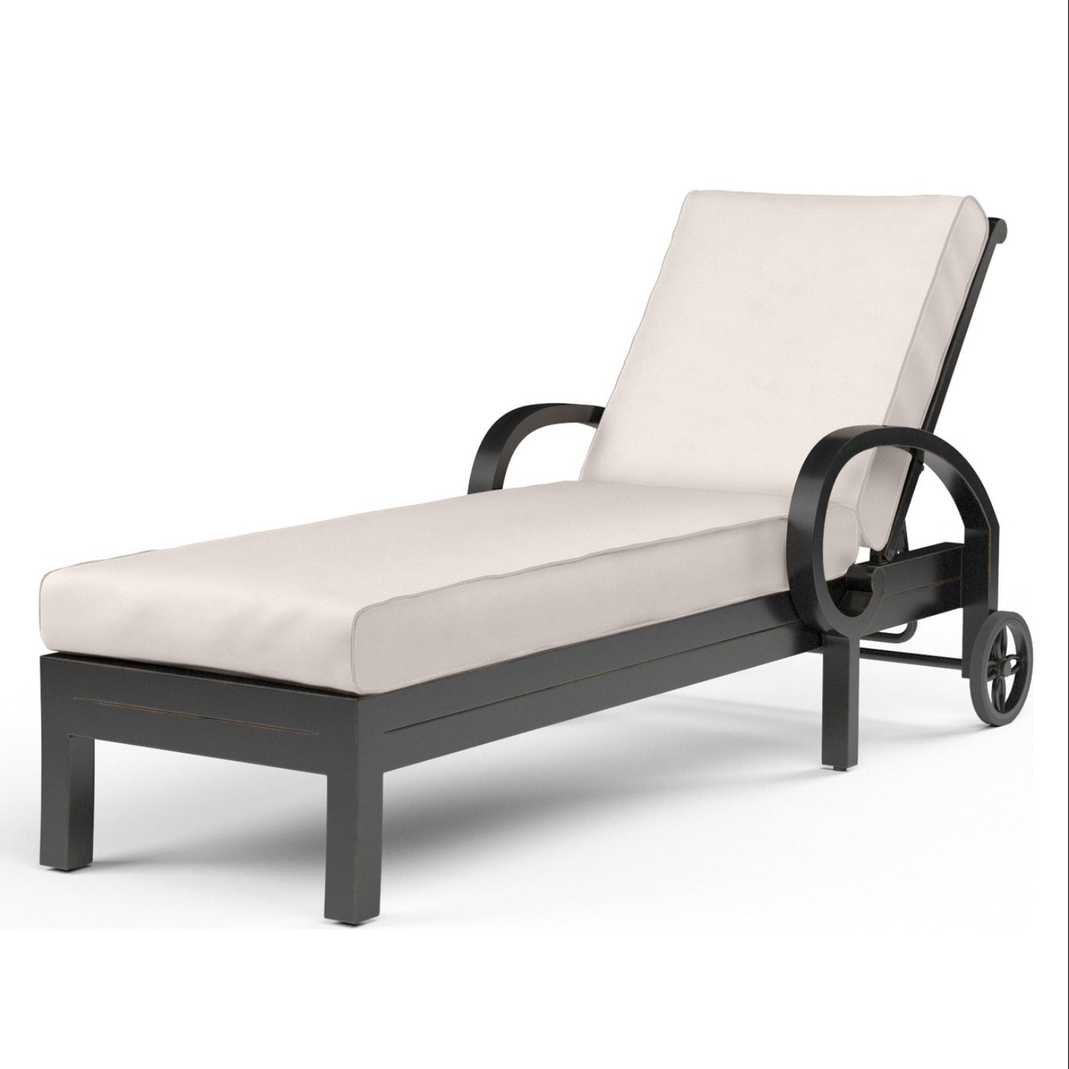 Sunset West Monterey Canvas Natural w/Self Welt Outdoor Chaise Lounge