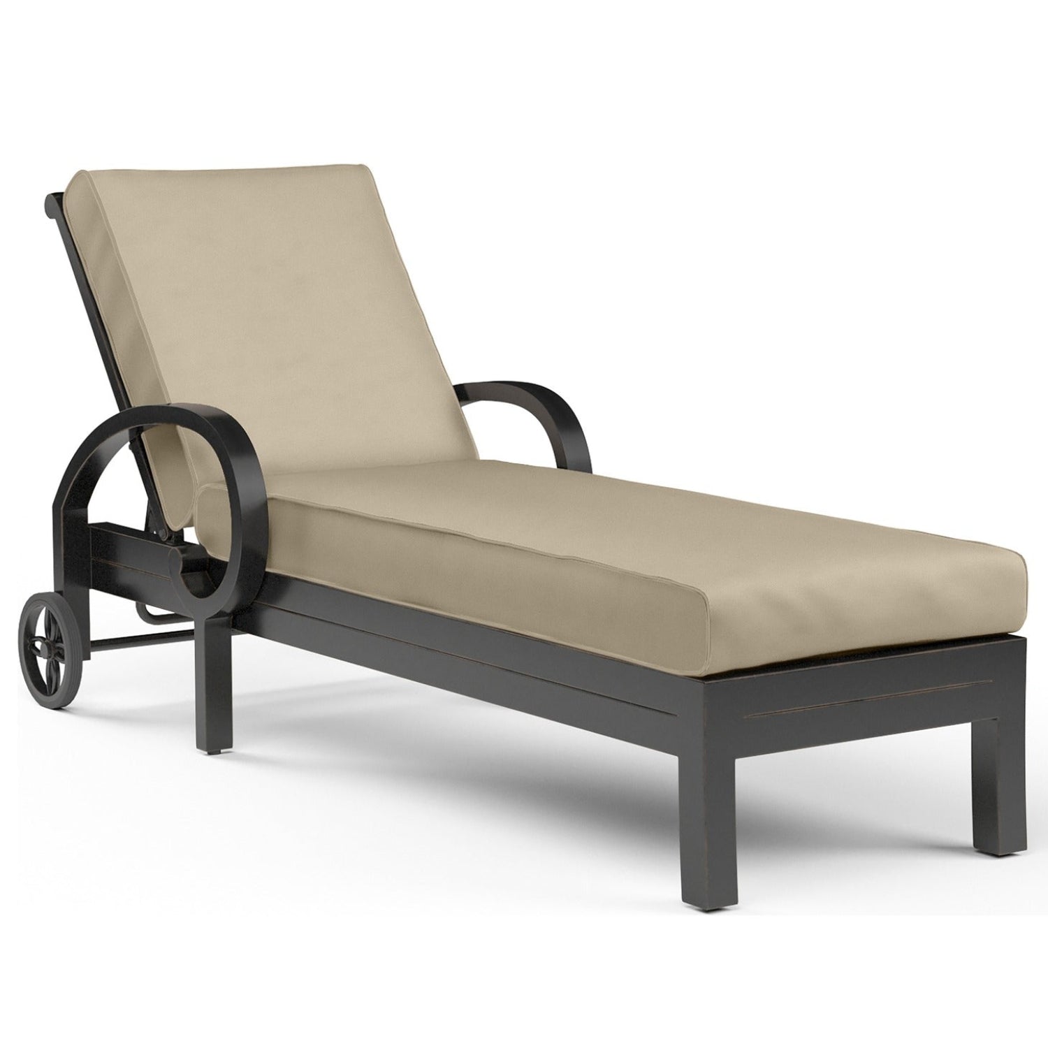 Sunset West Monterey Linen Stone w/Selt Welt Outdoor Chaise Lounge