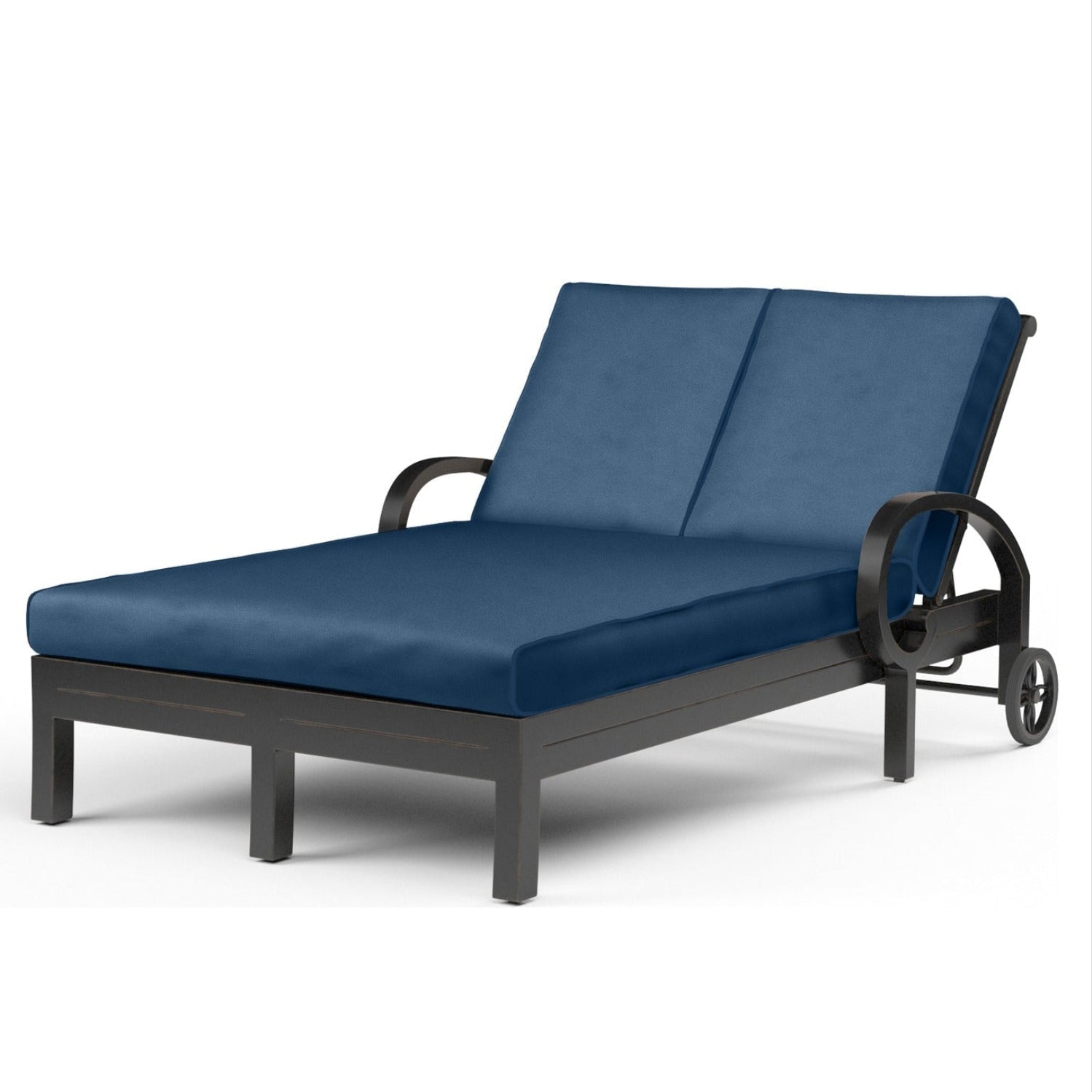 Sunset West Monterey Spectrum Indigo w/Self Welt Double Outdoor Chaise