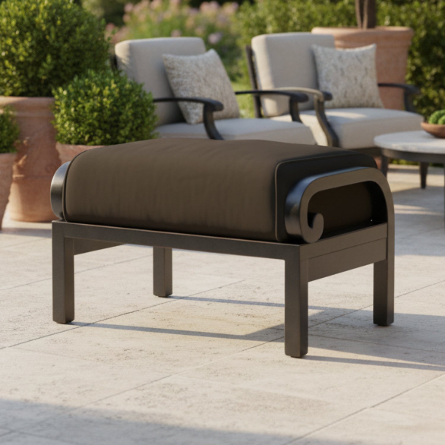 Sunset West Monterey Spectrum Carbon w/Self Welt Outdoor Ottoman