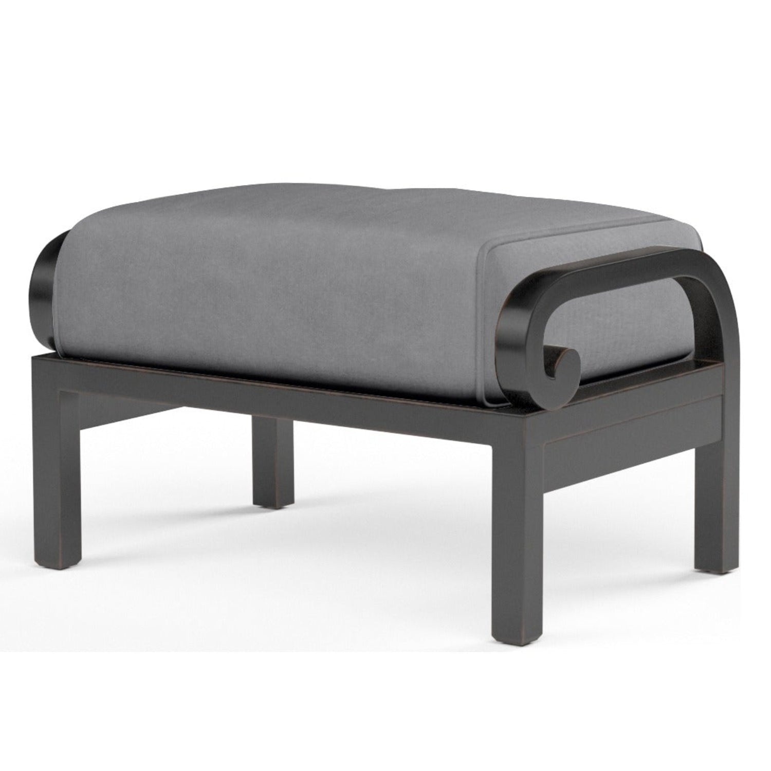 Sunset West Monterey Canvas Granite w/Self Welt Outdoor Ottoman