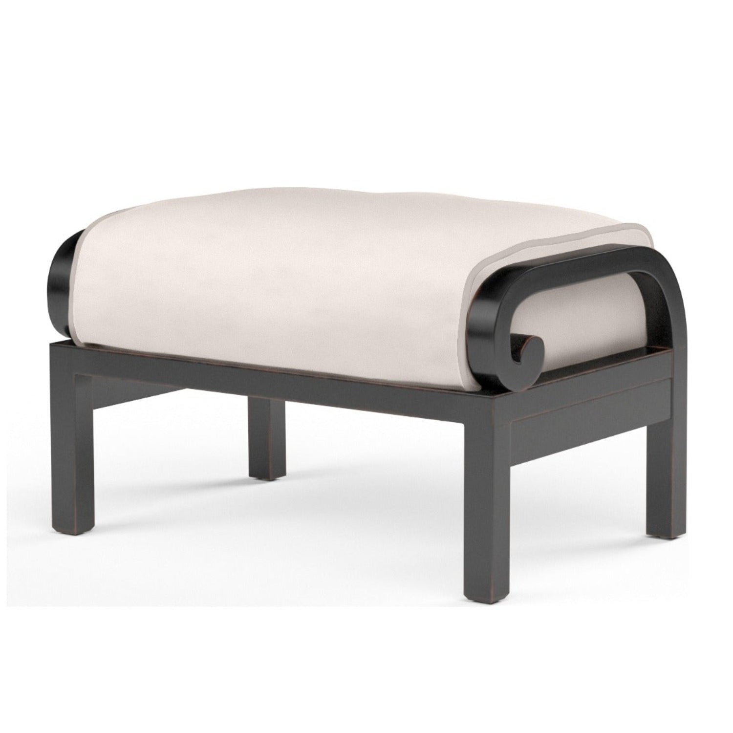Sunset West Monterey Canvas Natural w/Self Welt Outdoor Ottoman