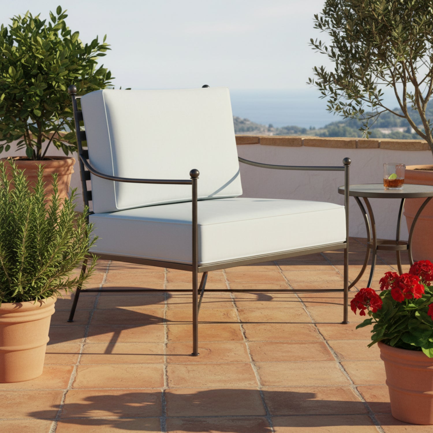 Sunset West Provence Canvas Skyline w/Self Welt Outdoor Club Chair