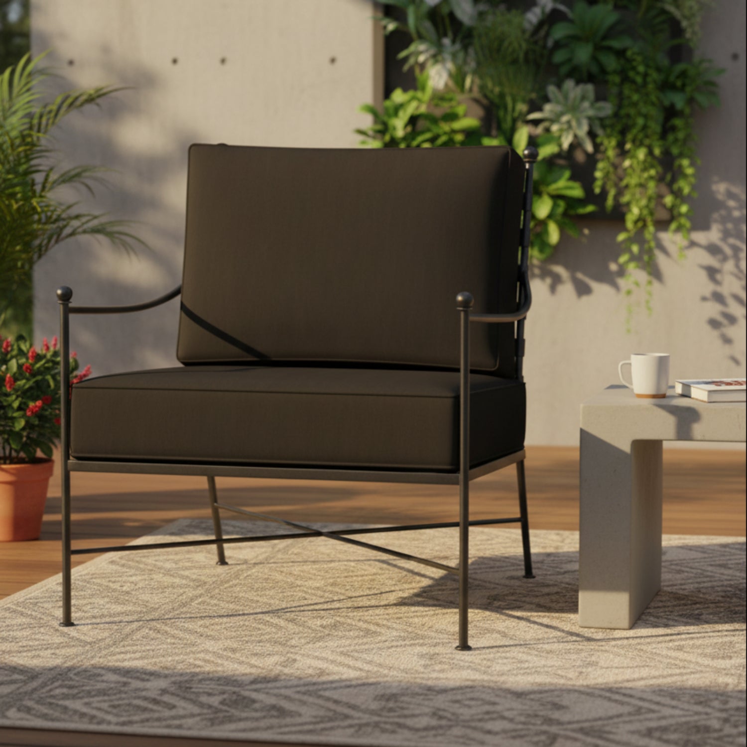 Sunset West Provence Spectrum Carbon w/Self Welt Outdoor Club Chair