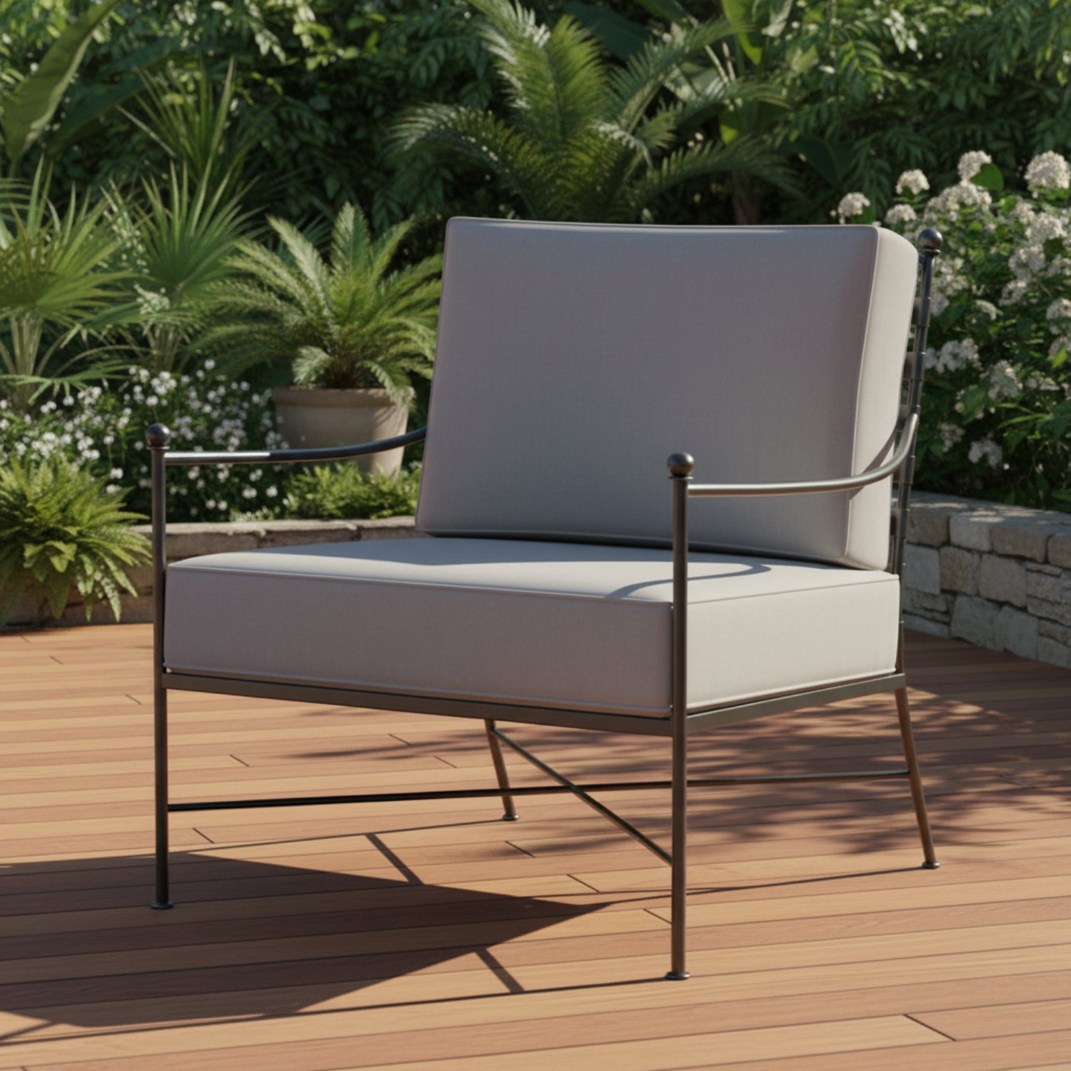 Sunset West Provence Canvas Granite w/Self Welt Outdoor Club Chair