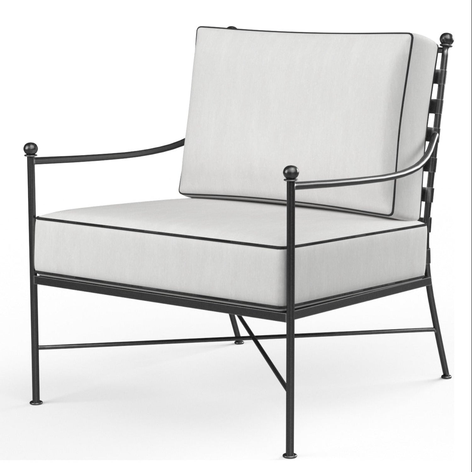 Sunset West Provence Canvas Natural w/Contrast Spectrum Carbon Welt Outdoor Club Chair