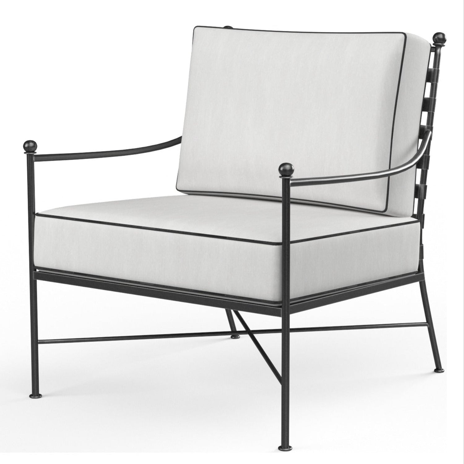 Sunset West Provence Canvas Natural w/Contrast Spectrum Carbon Welt Outdoor Club Chair