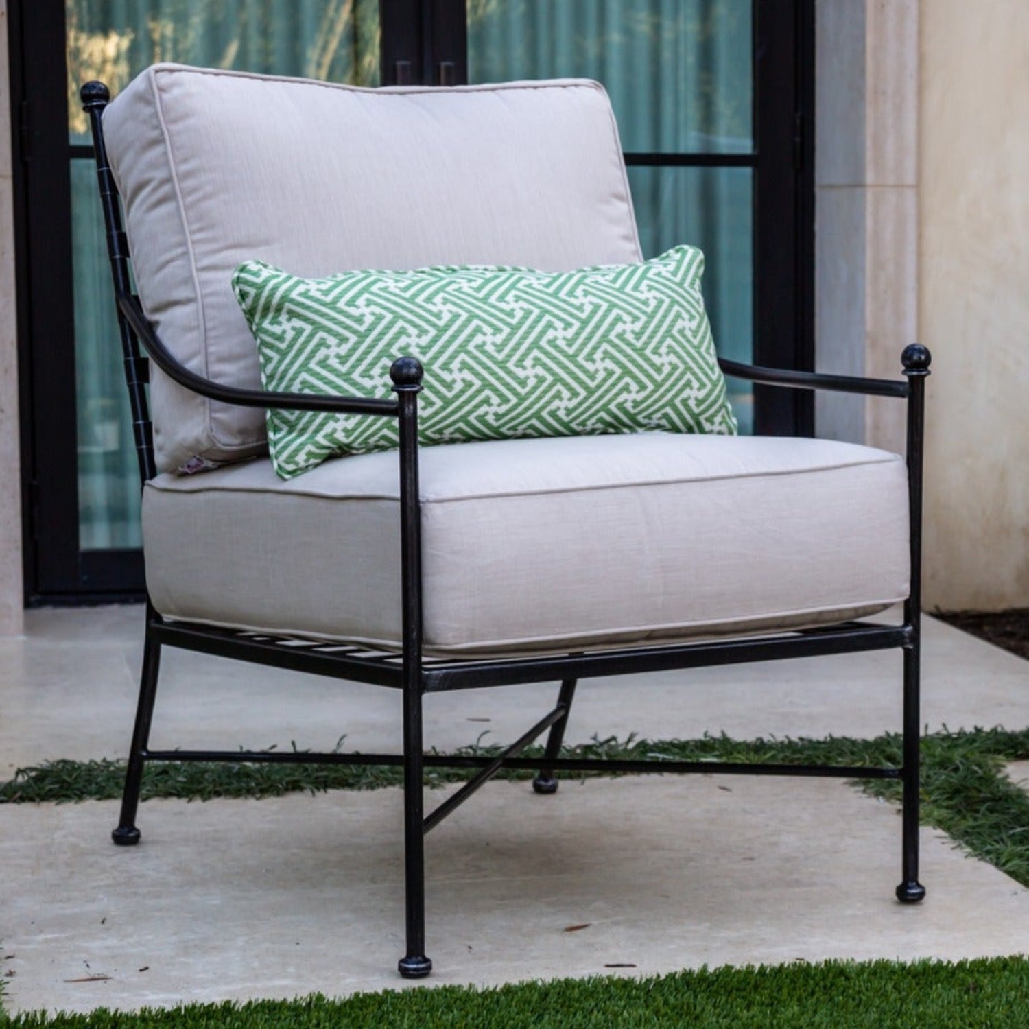 Sunset West Provence Canvas White w/Self Welt Outdoor Club Chair