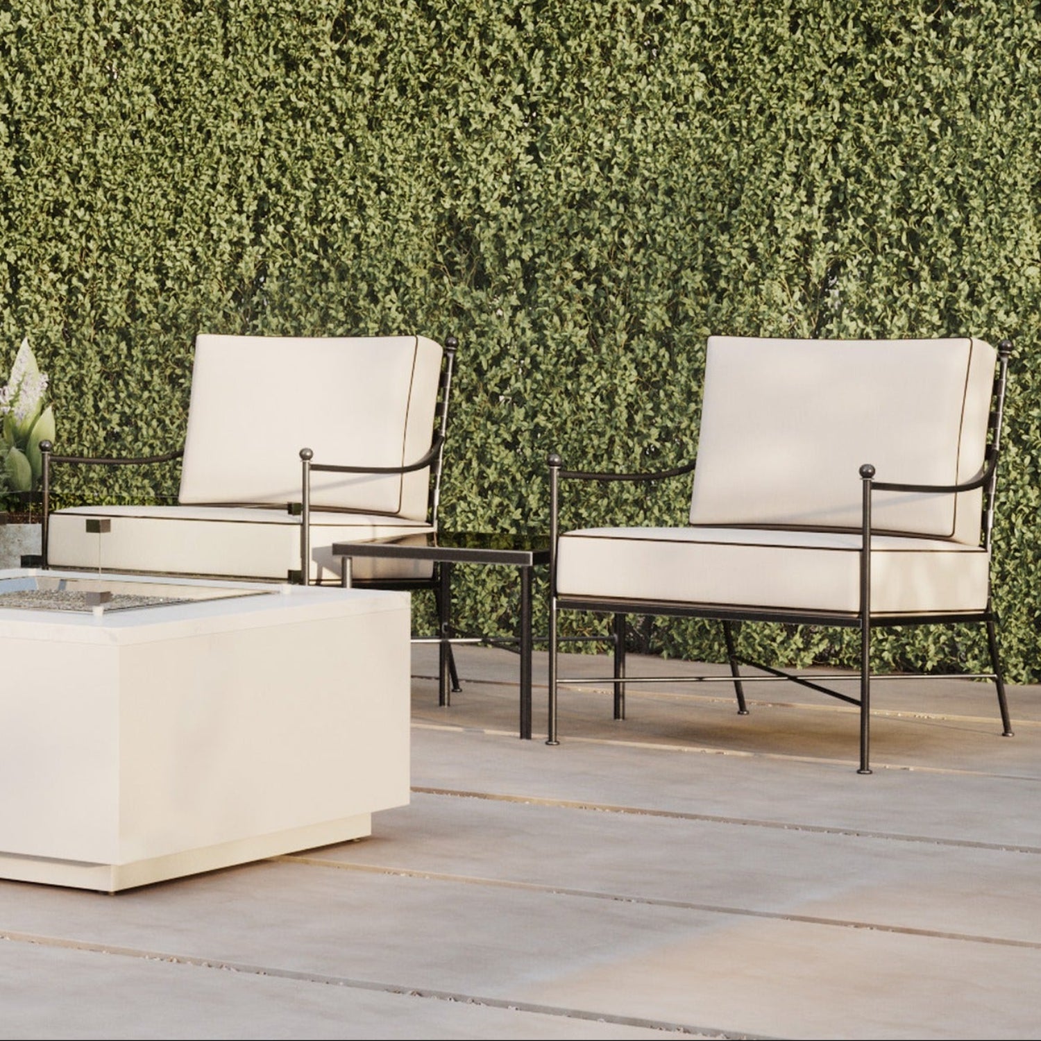 Sunset West Provence Canvas White w/Self Welt Outdoor Club Chair