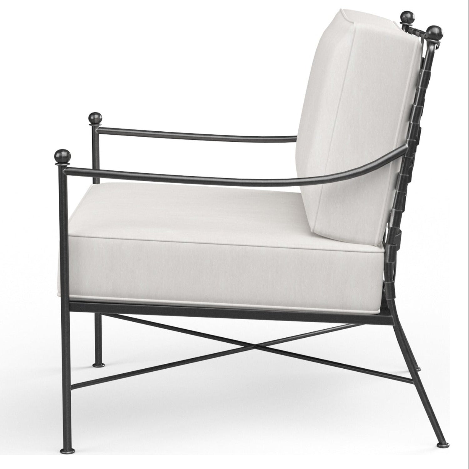 Sunset West Provence Canvas White w/Self Welt Outdoor Club Chair