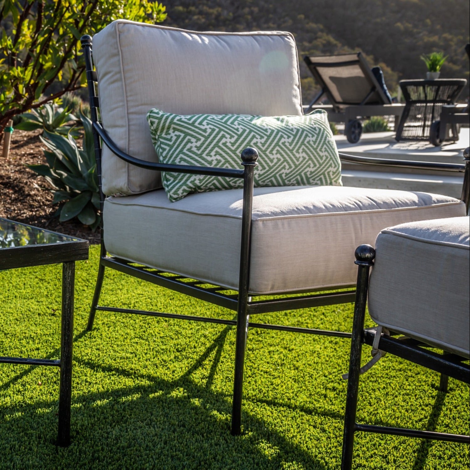 Sunset West Provence Canvas Flax w/Self Welt Outdoor Club Chair