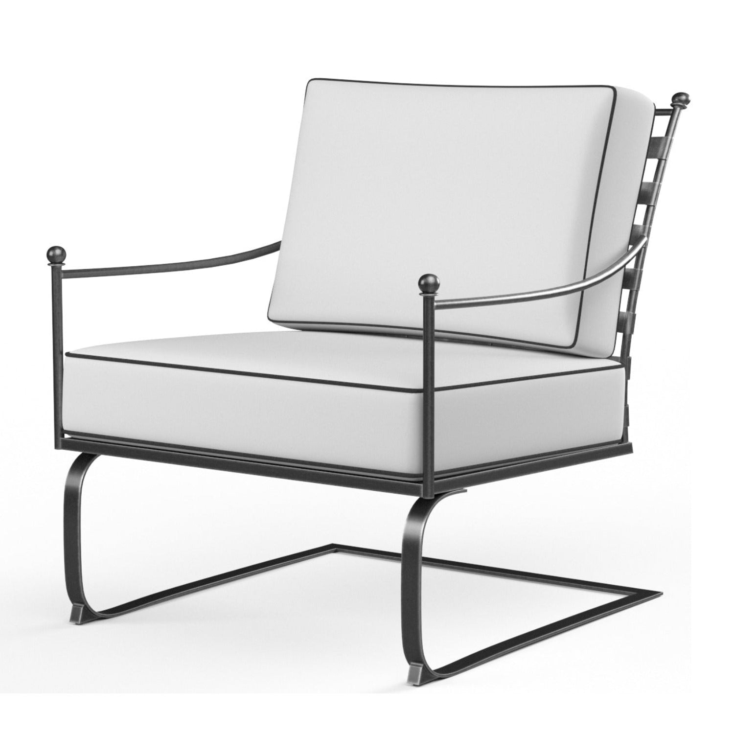 Sunset West Provence Canvas Natural w/Contrast Spectrum Carbon Welt Club Outdoor Rocker