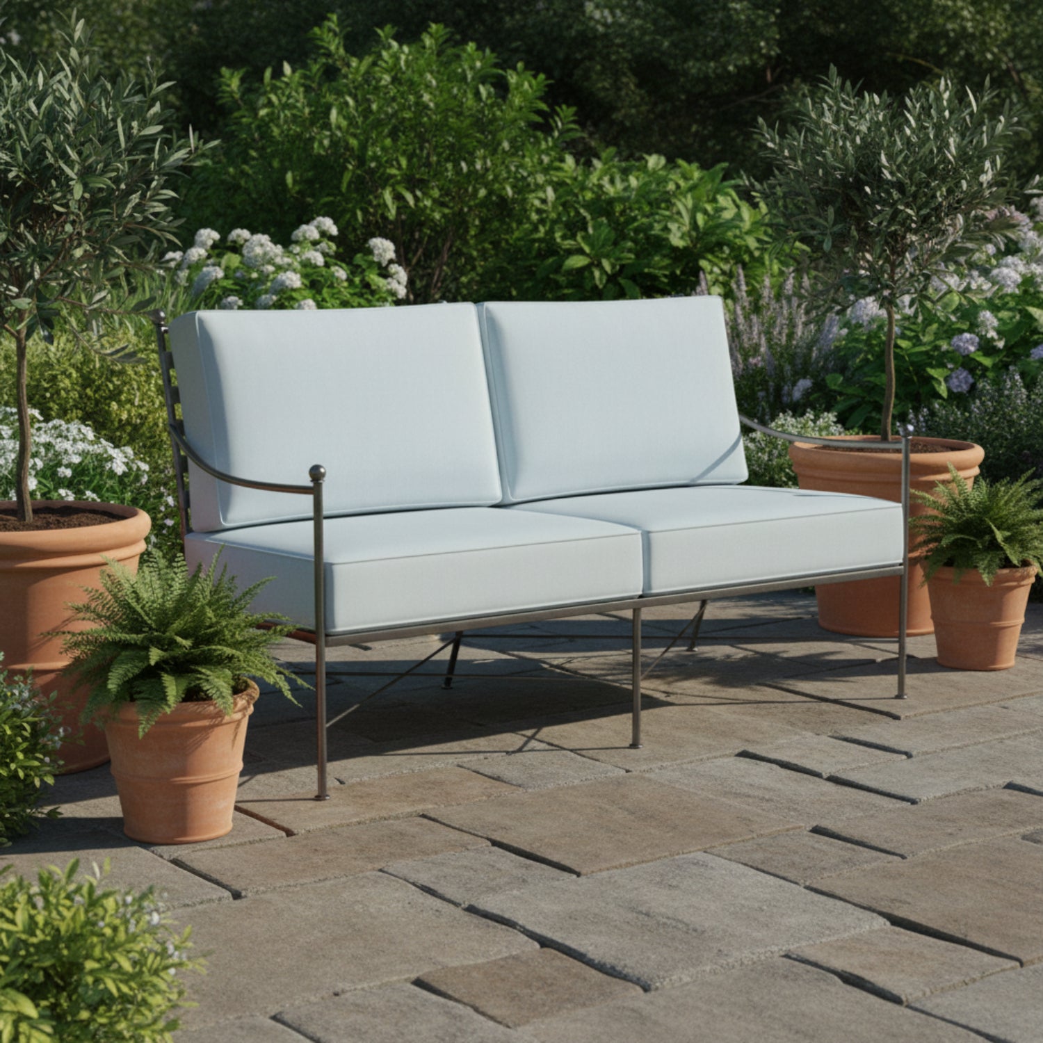 Sunset West Provence Canvas Skyline w/Self Welt Outdoor Loveseat
