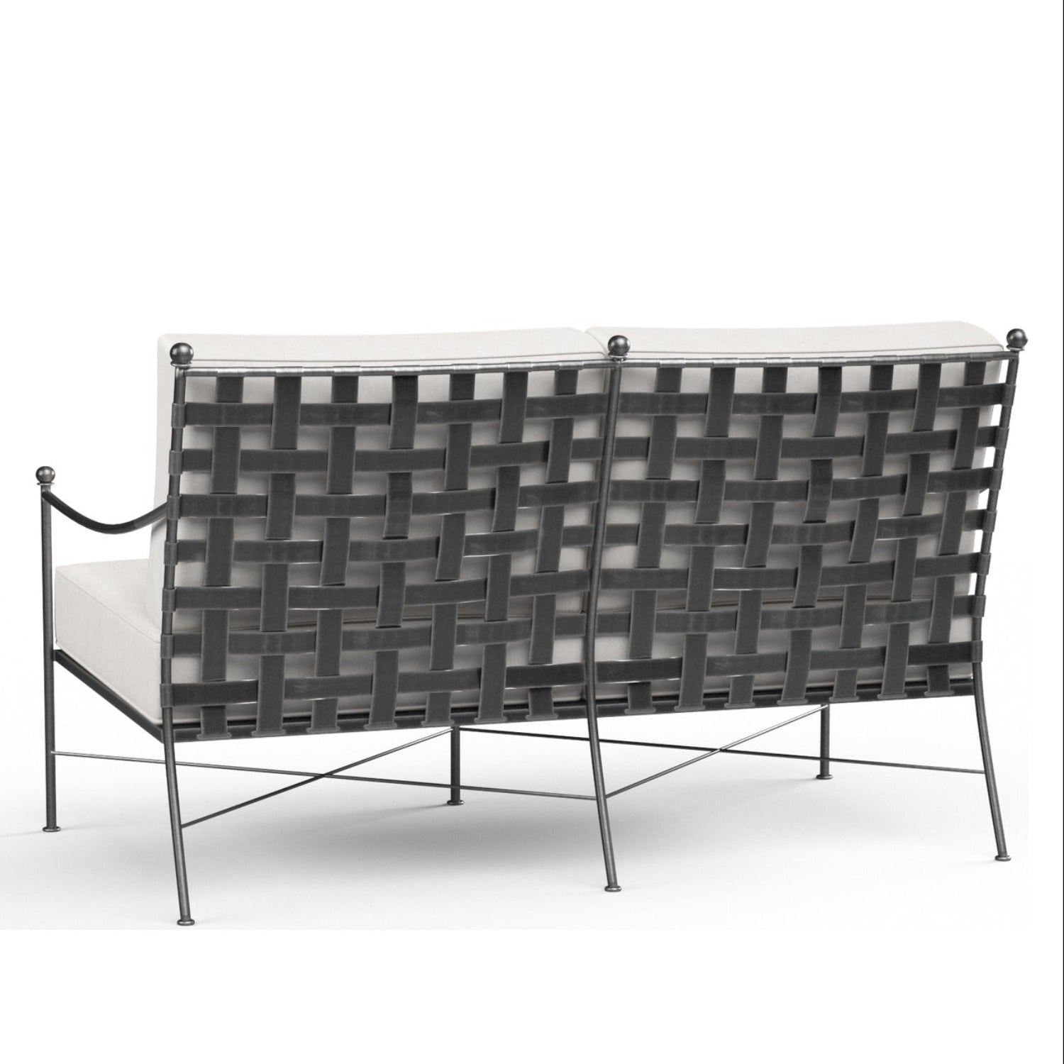 Sunset West Provence Canvas White w/Self Welt Outdoor Loveseat