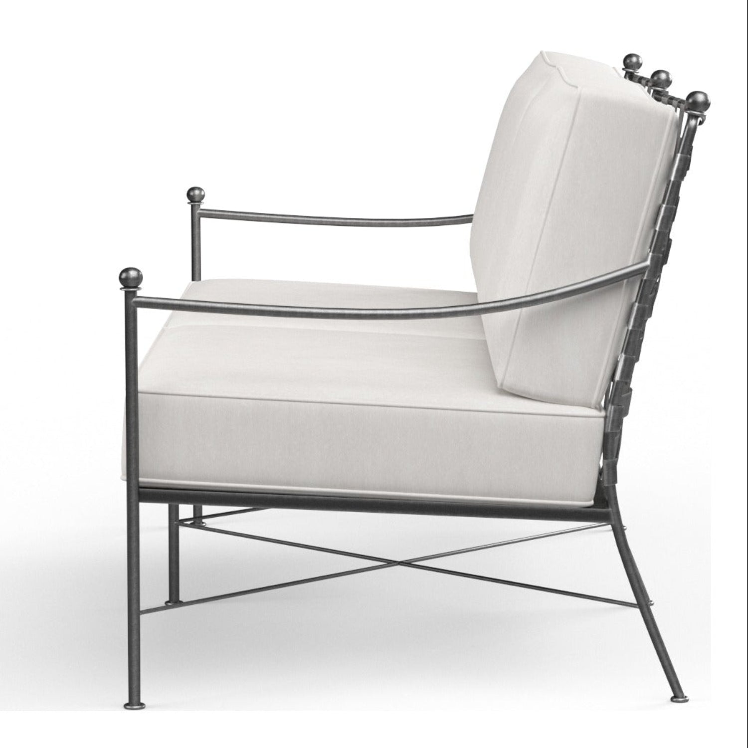 Sunset West Provence Canvas White w/Self Welt Outdoor Loveseat
