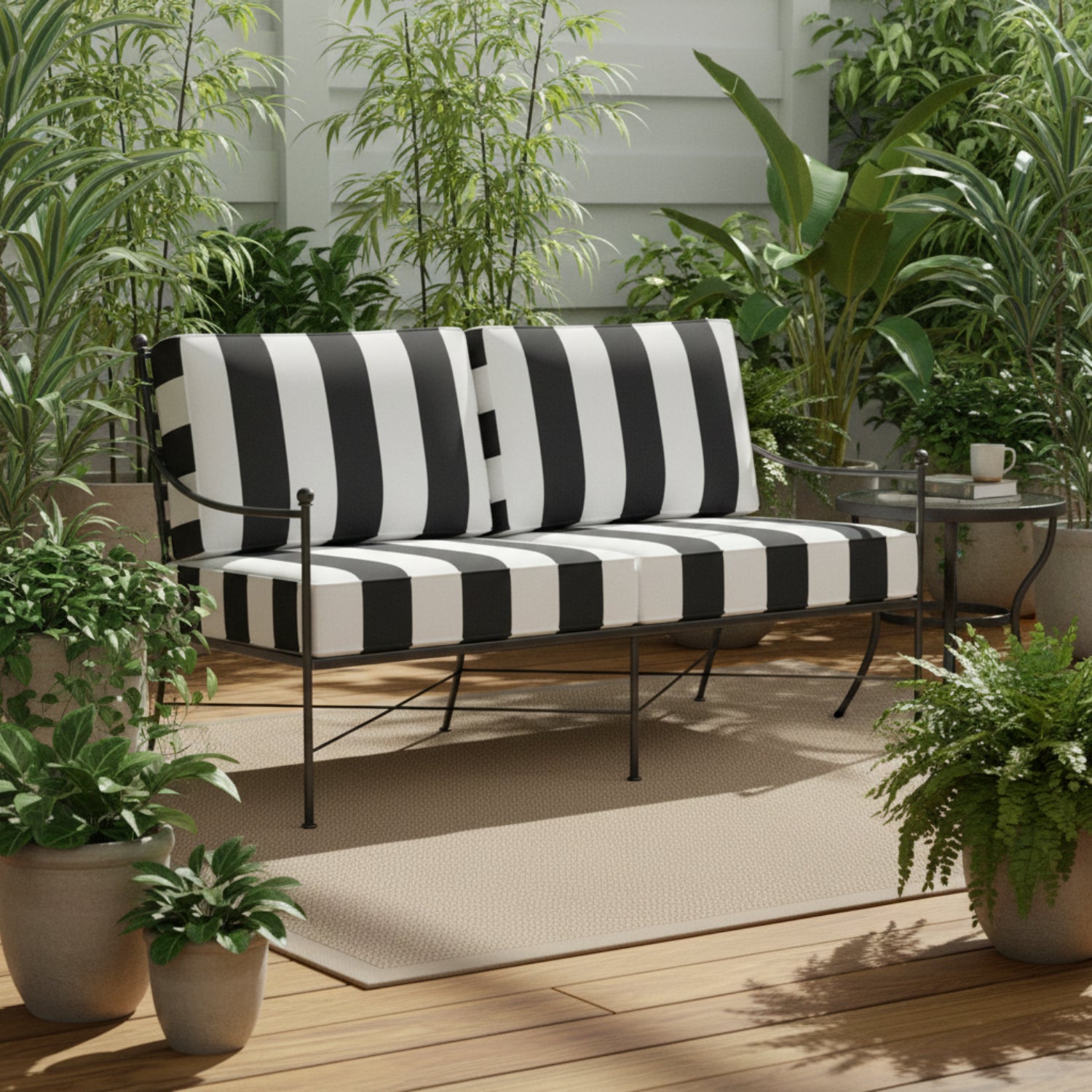 Sunset West Provence Cabana Classic w/Self Welt Outdoor Loveseat